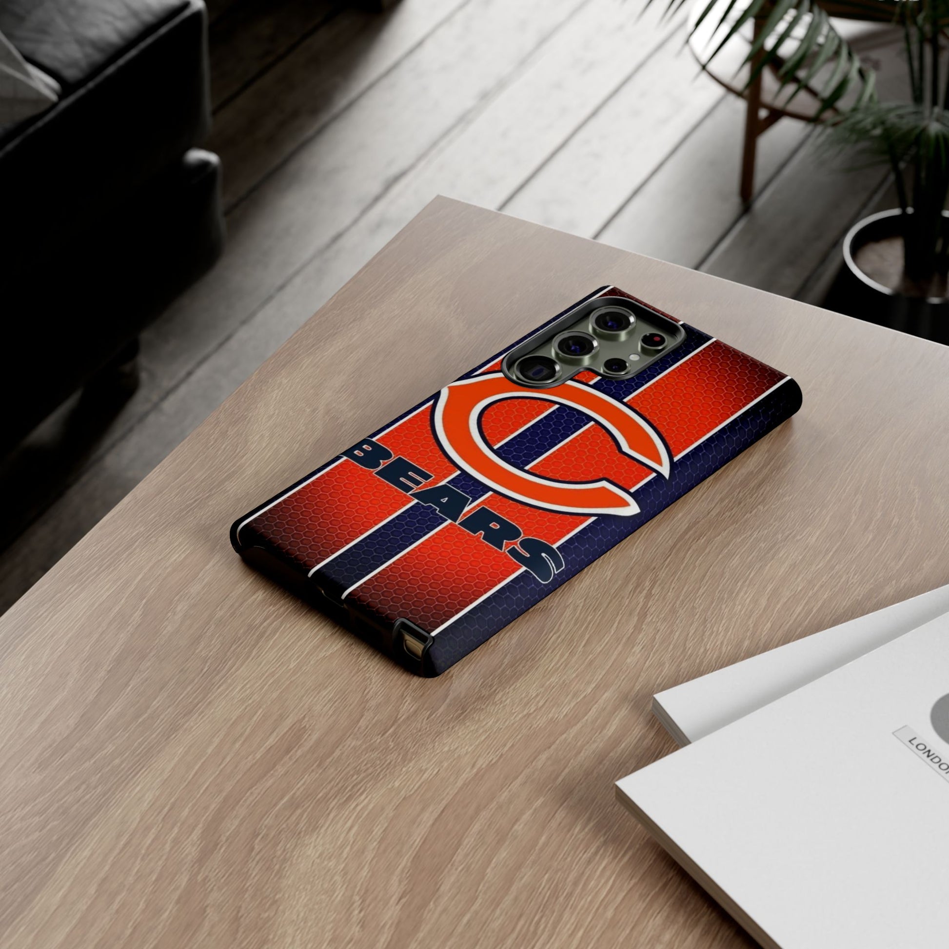 Chicago Bears Stripes Football Phone Case, Tough Cases for iPhones, Samsung, and Pixel