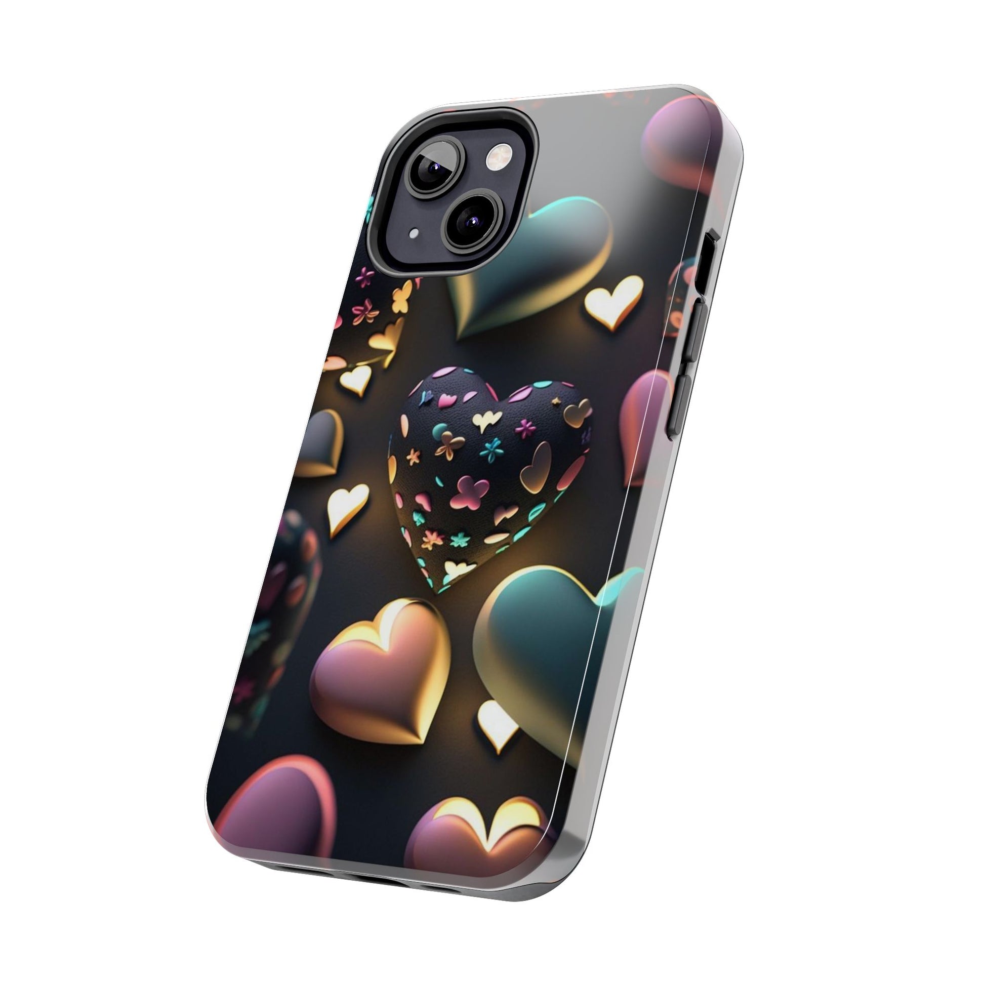 Floating Hearts Themed Tough Phone Cases for Iphones & Samsung Phones