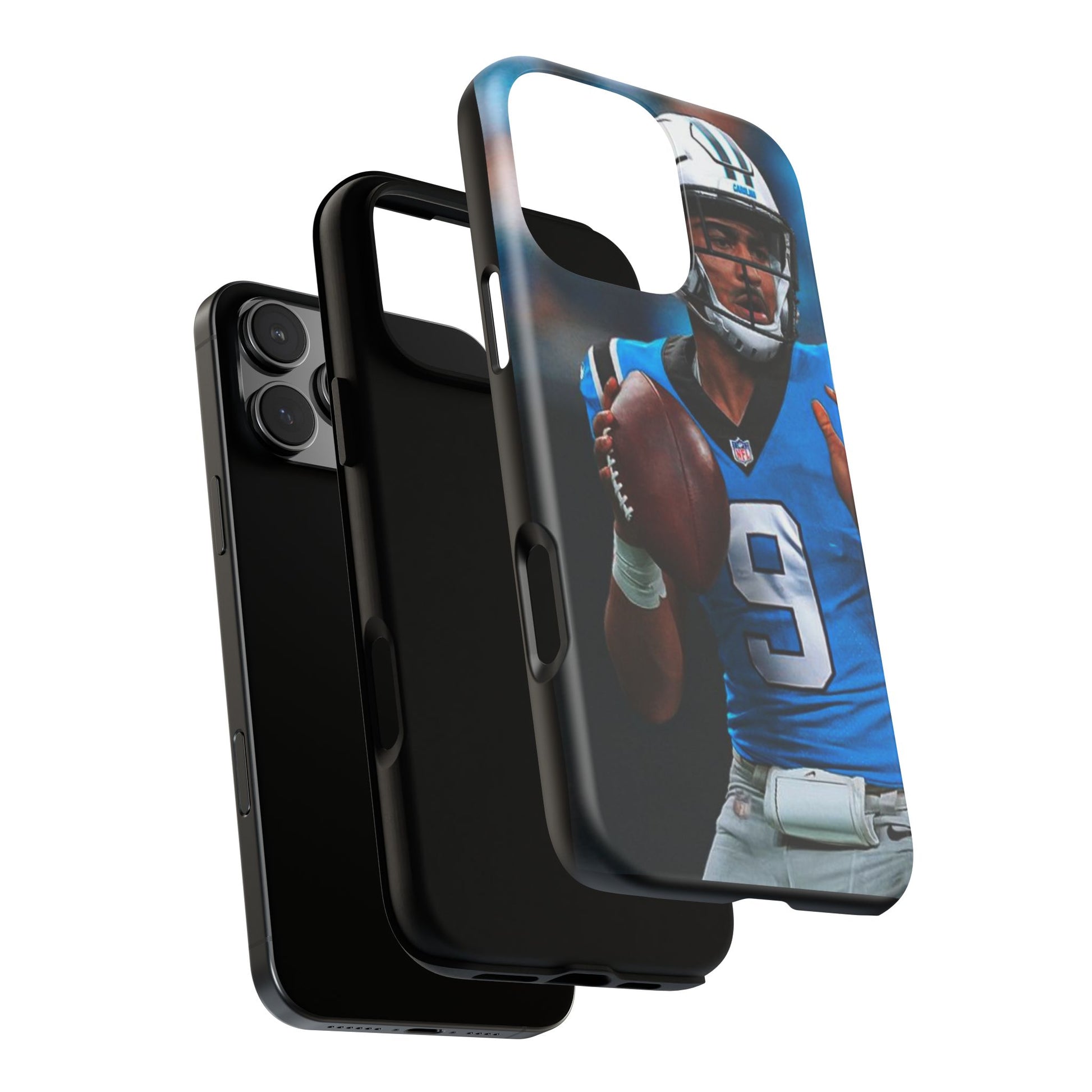 Carolina Panthers Bryce Young Football Tough Cases for iPhones, Samsung, and Pixel