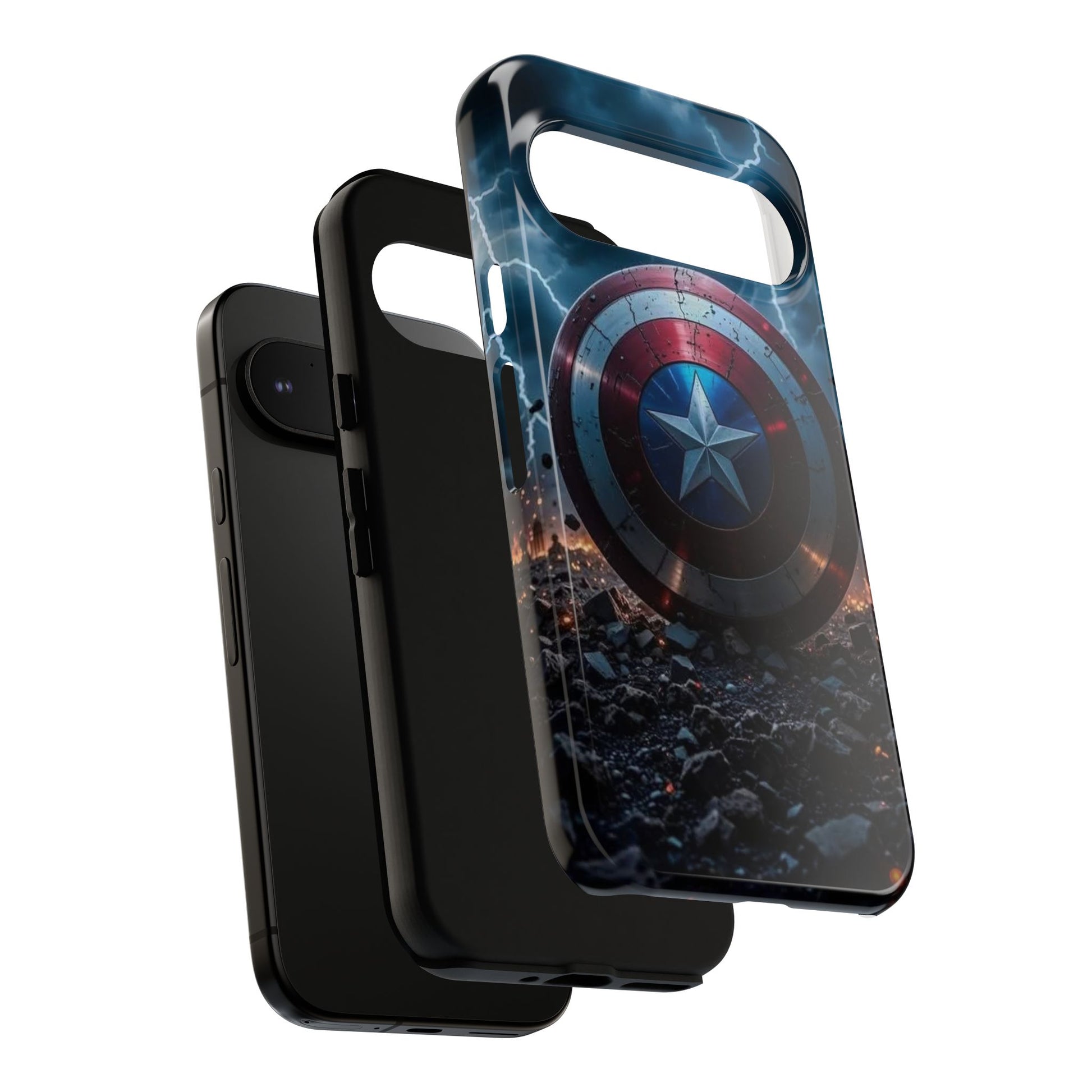 Captain America Shield Tough Cases for iPhones, Samsung, and Pixel