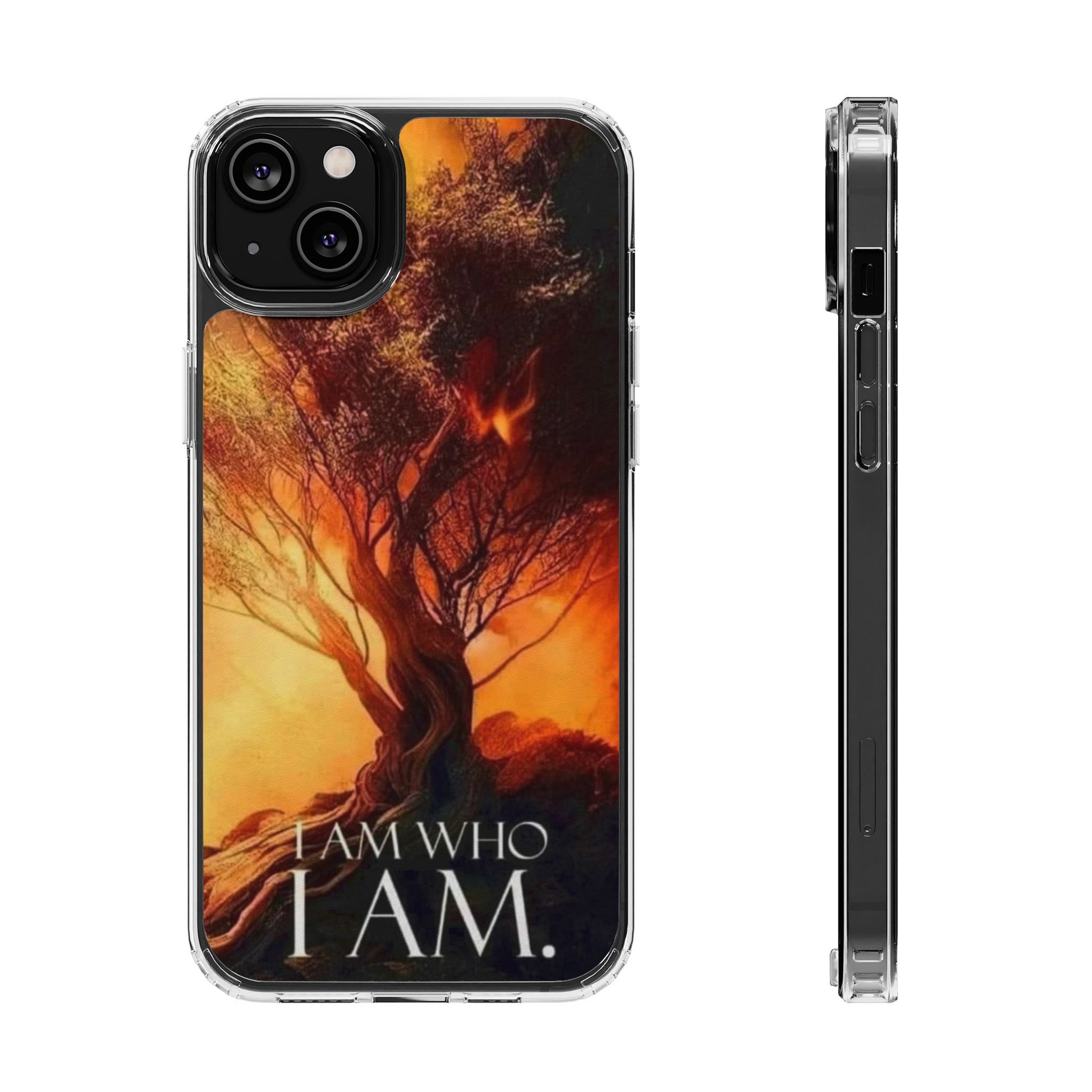 Phone Case, I Am Who I Am Bible Verse Clear Case for Iphone Samsung, Religious