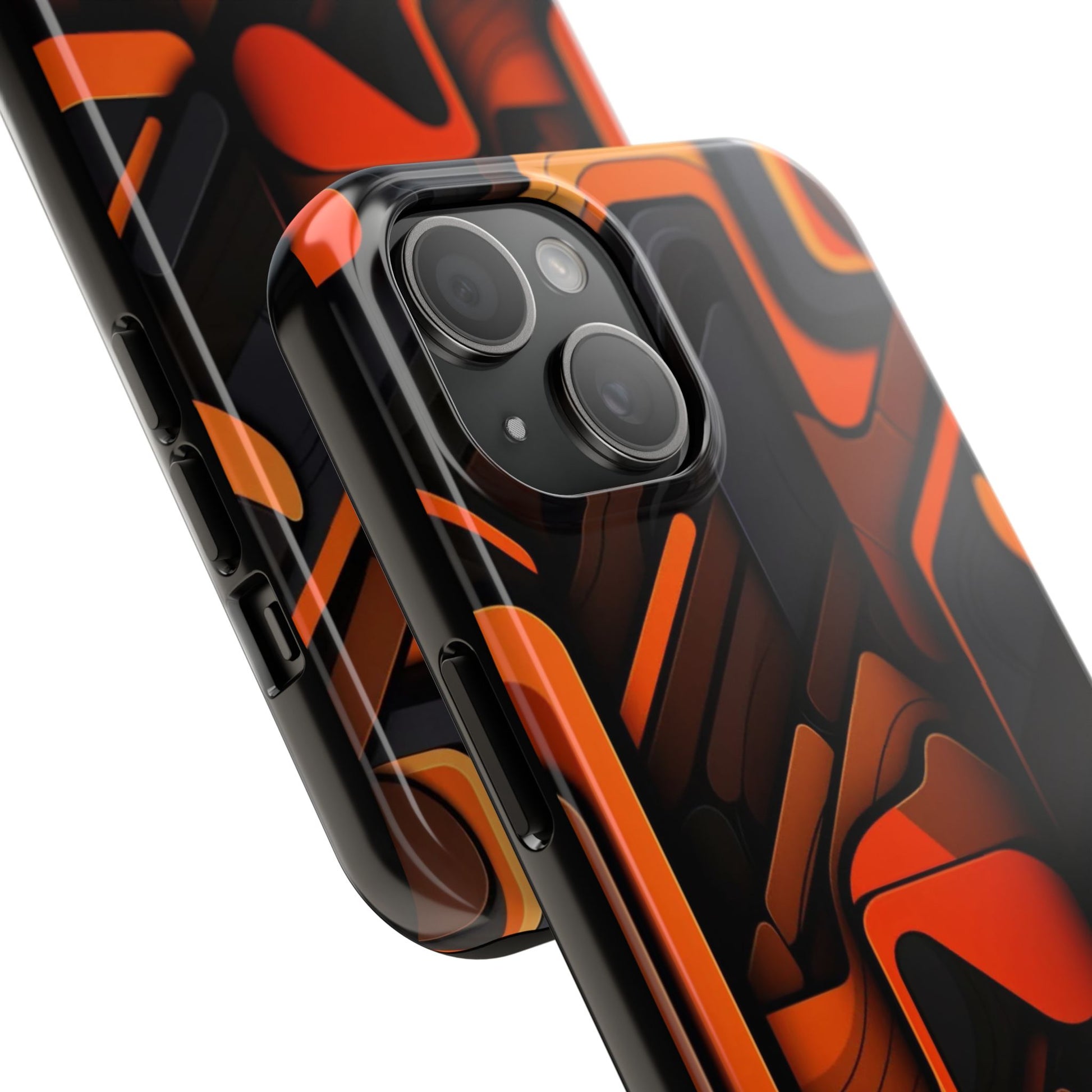 Orange Abstract Art Design Phone Case for Select iPhones & Samsung Galaxy Phones