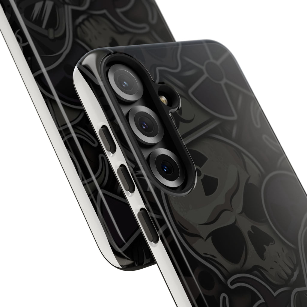 Tough Cases Phone Case, Edgy Skull Design Phone Cover, Gothic Cell Phone Shell