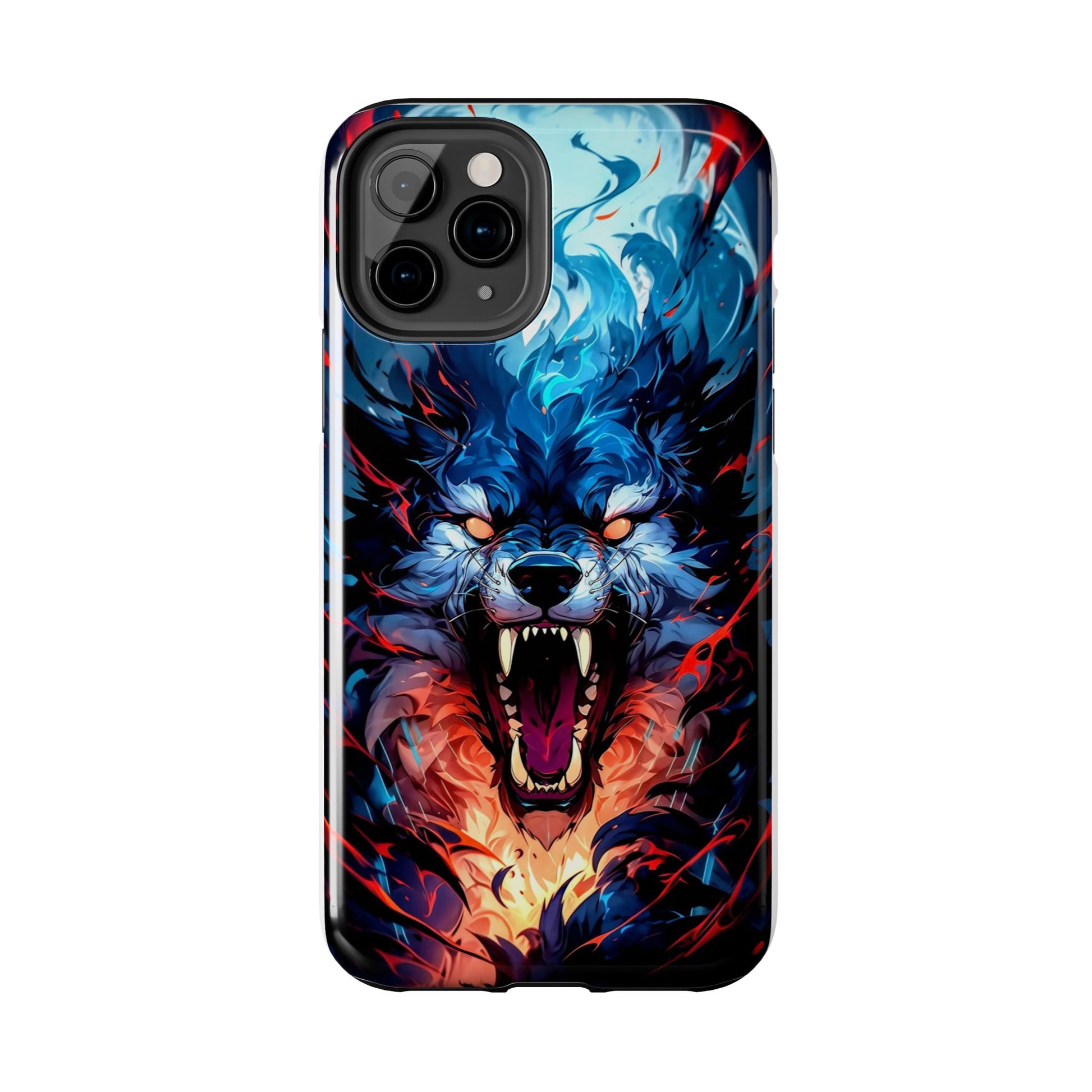 Aggressive Wolf Art Themed Tough Phone Cases for Iphones & Samsung Phones