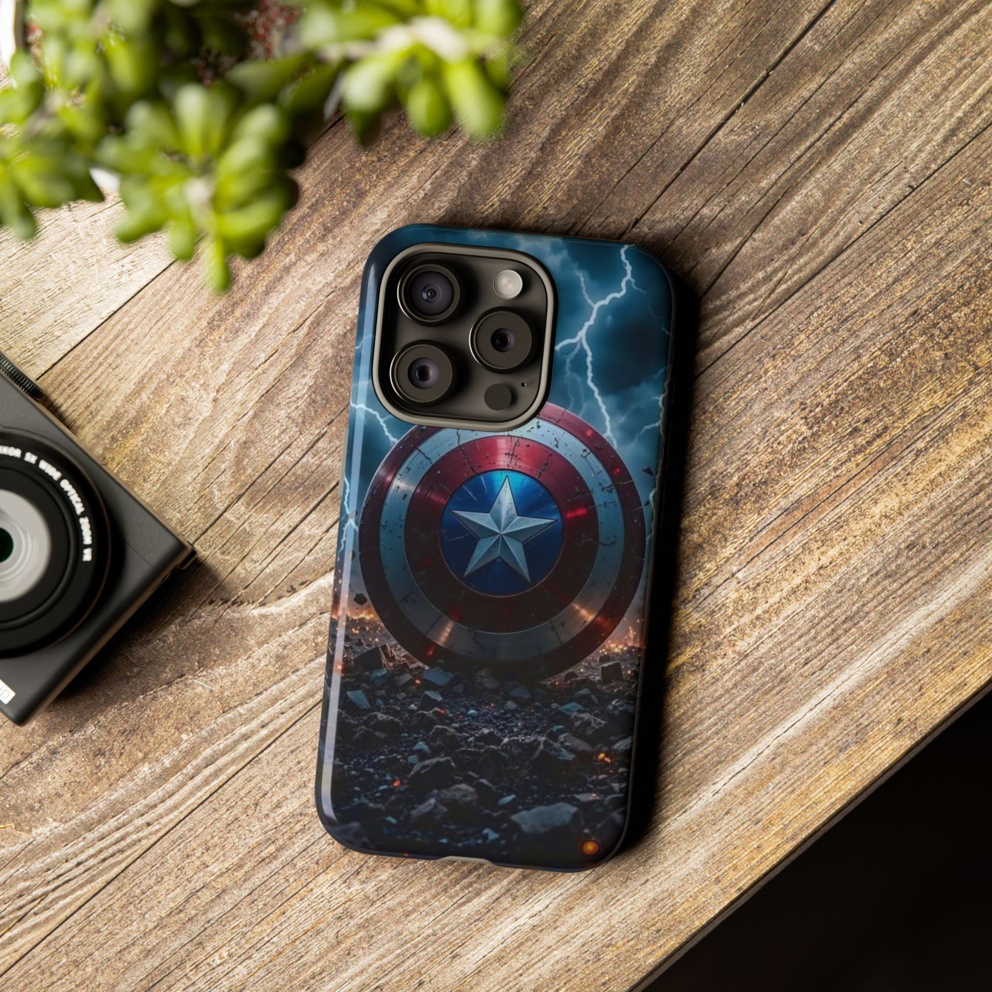 Captain America Shield Tough Cases for iPhones, Samsung, and Pixel