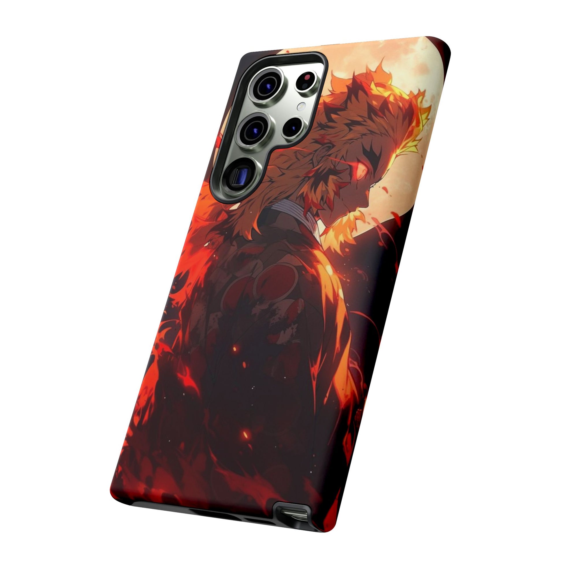 Demon Sl;ayer Rengoku Anime Phone Case, Tough Cases for iPhones, Samsung, and Pixel