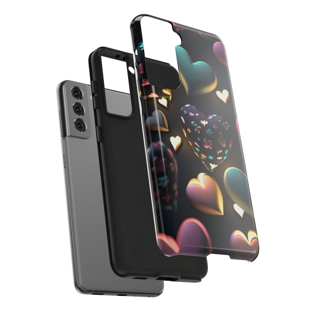 Floating Hearts Themed Tough Phone Cases for Iphones & Samsung Phones
