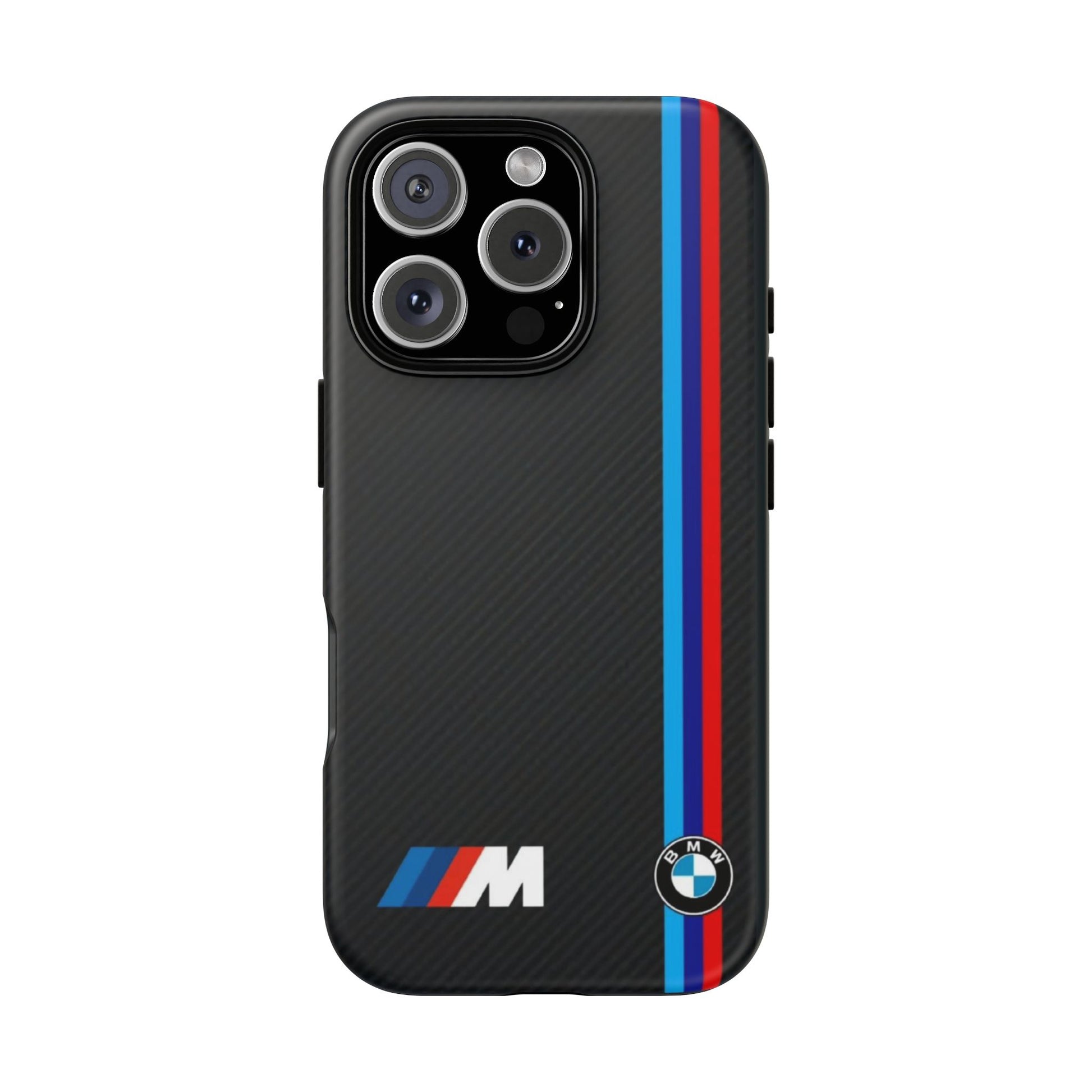 BMW M Stripes Carbon Fiber Design Tough Cases for iPhones, Samsung, and Pixel