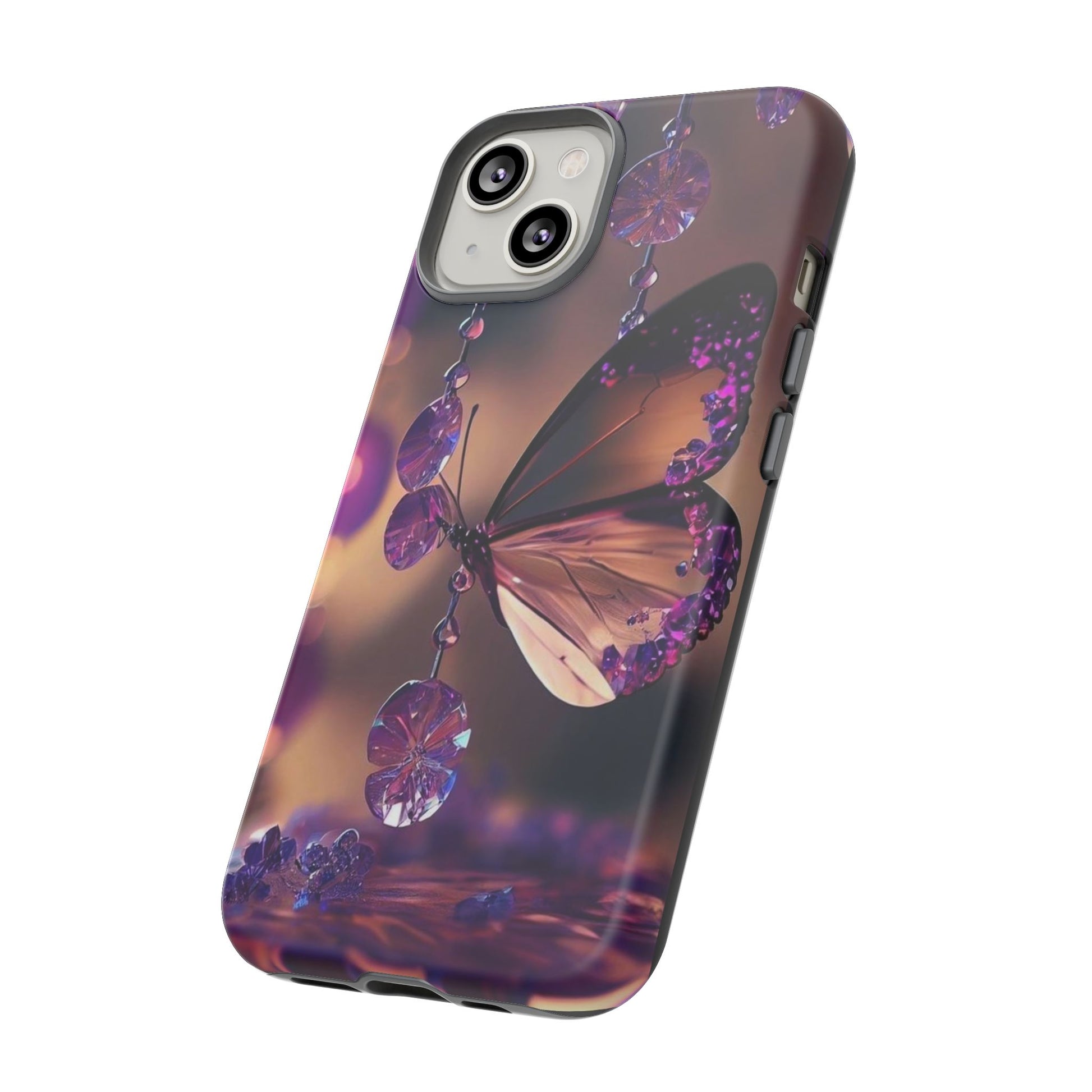 Purple Butterfly Tough Cases for iPhones, Samsung, and Pixel