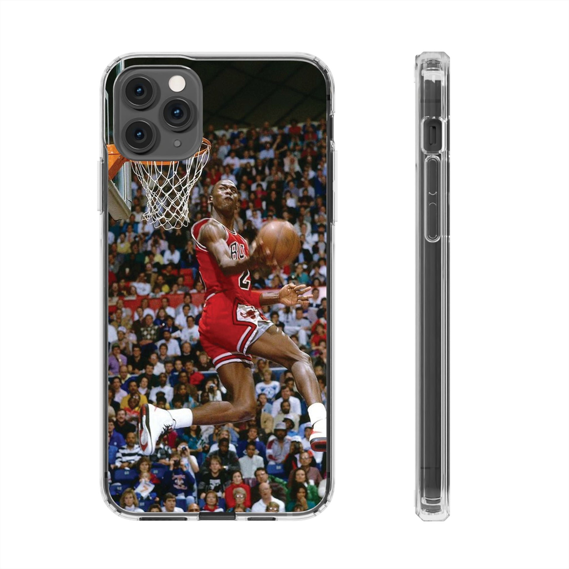 Vintage Jordan Dunk themed Basketball Inspired design Clear Phone Cases