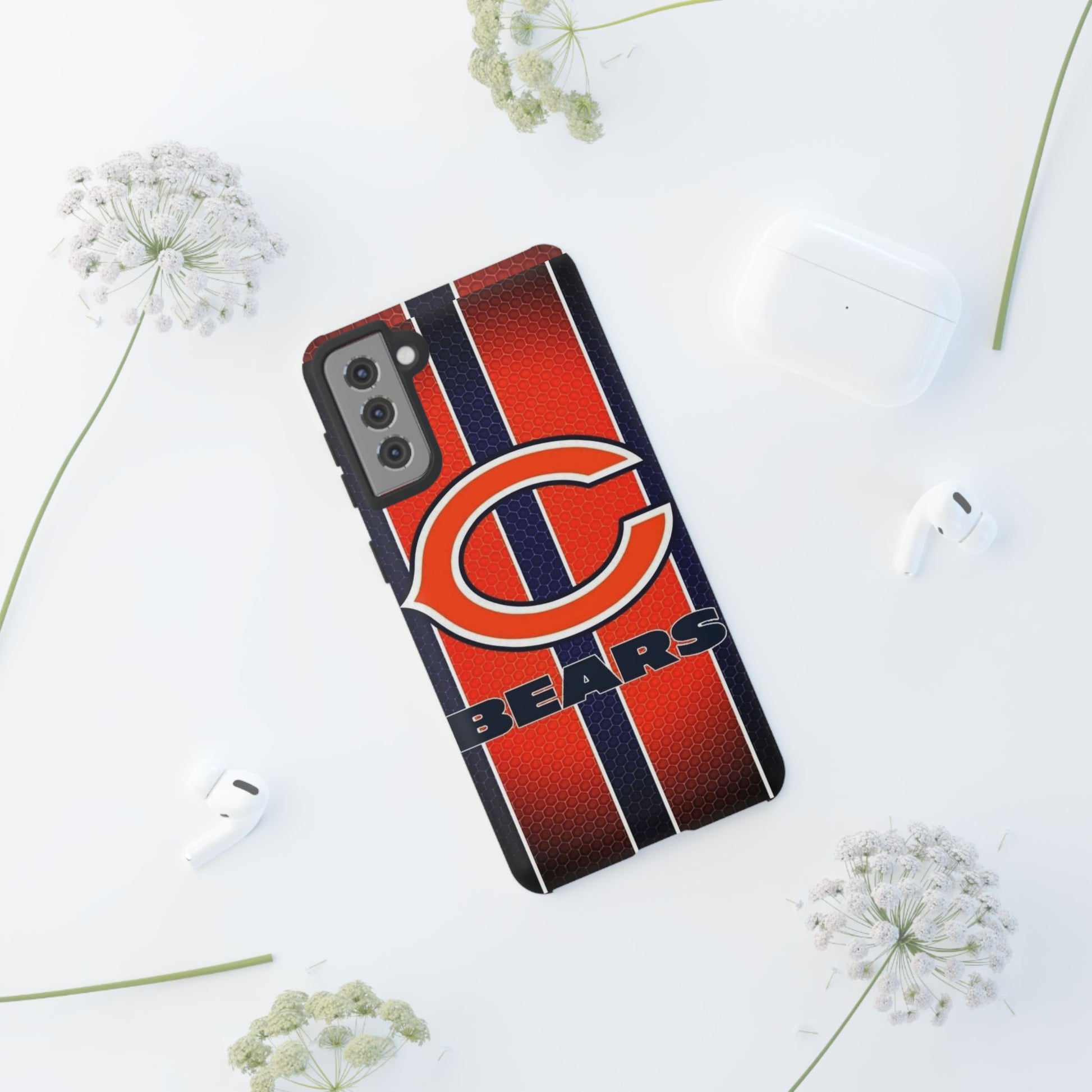 Chicago Bears Stripes Football Phone Case, Tough Cases for iPhones, Samsung, and Pixel