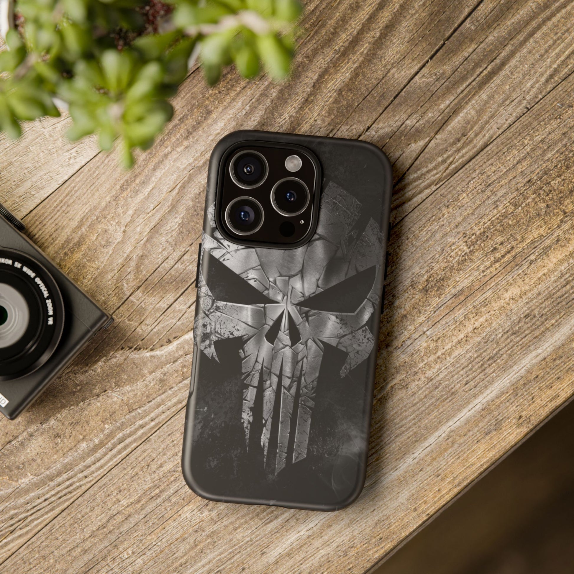 The Punisher Logo Art Tough Cases for iPhones, Samsung, and Pixel