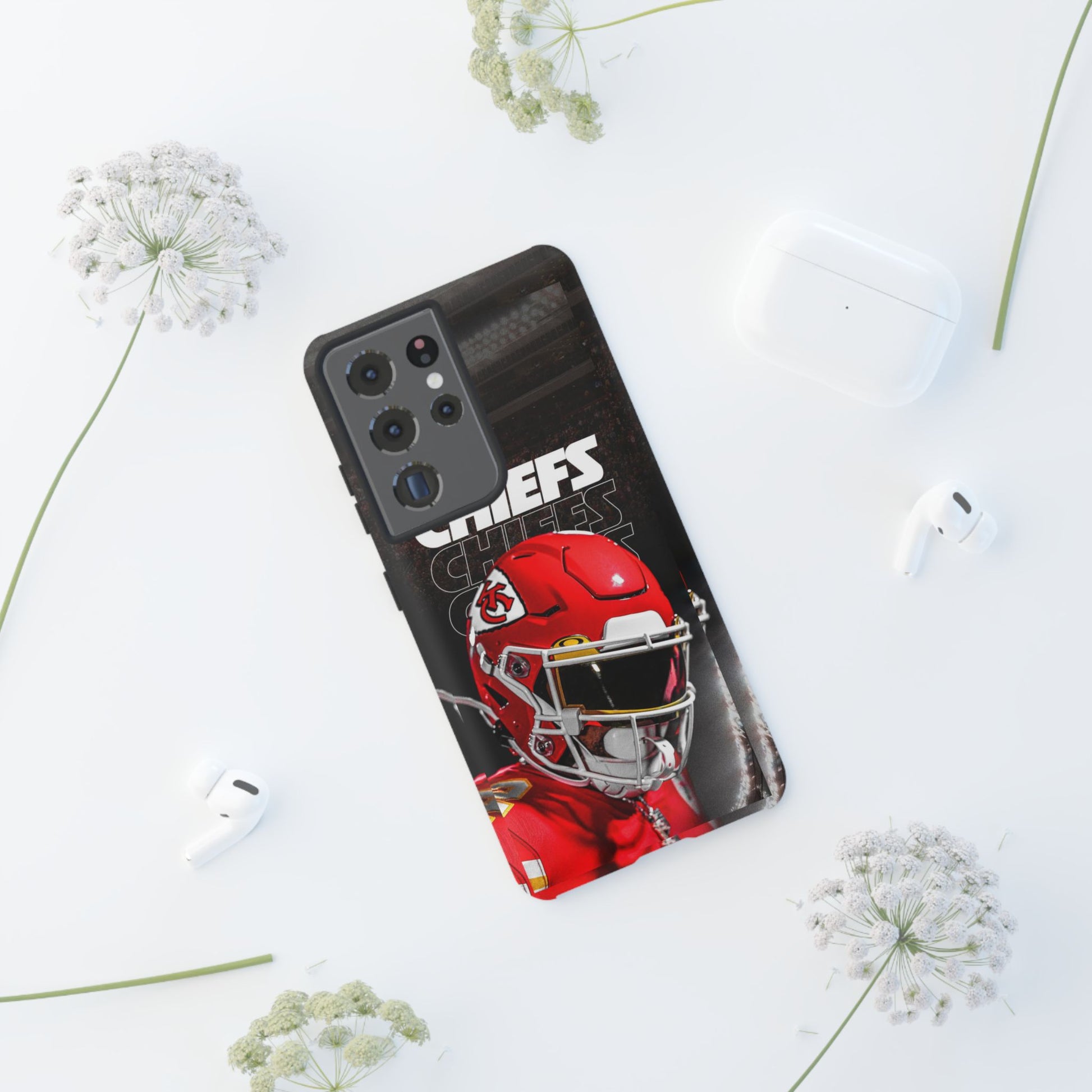 Kansas City Chiefs Football Helmet Logo Tough Cases for iPhones, Samsung, and Pixel