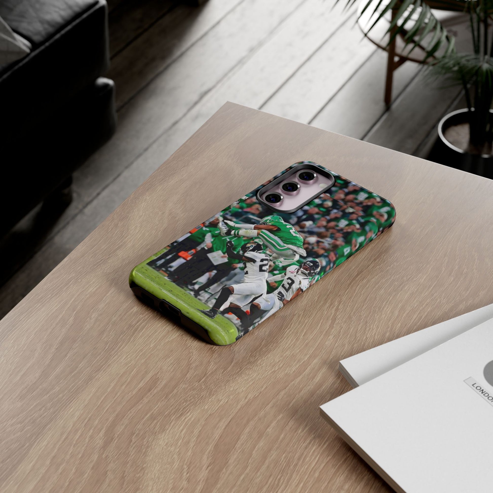 Saquon Barkley The Huddle Eagles Football Tough Cases for iPhones, Samsung, and Pixel