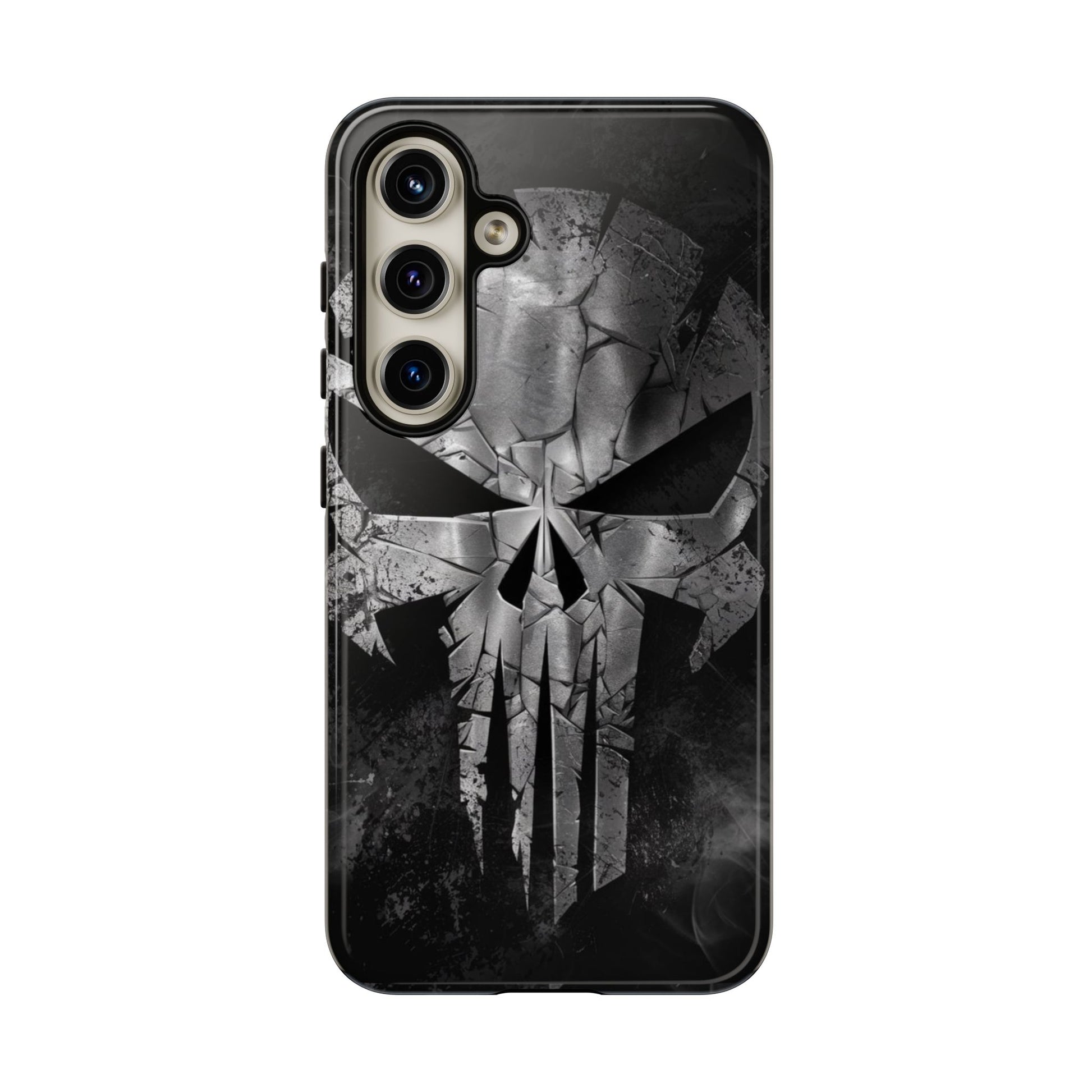 The Punisher Logo Art Tough Cases for iPhones, Samsung, and Pixel