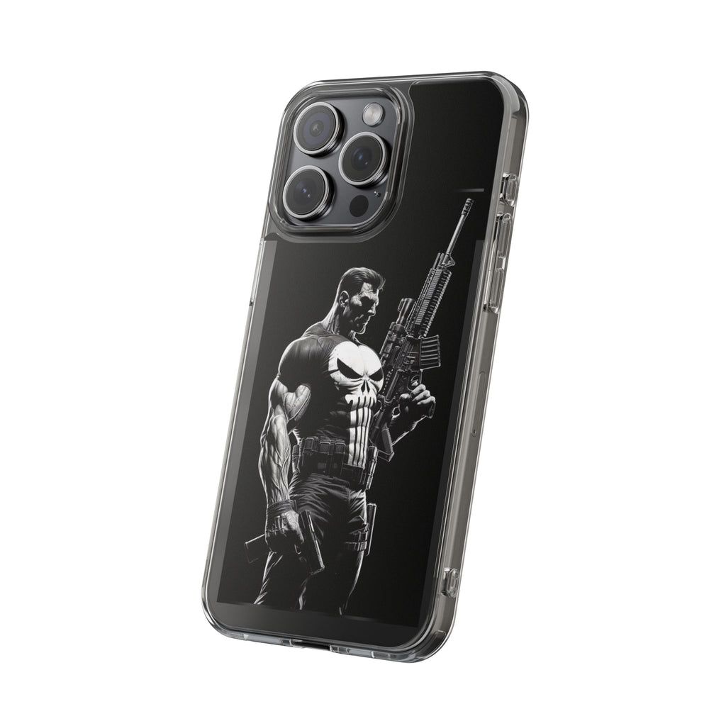 Phone Case, Comic book Inspired Design Punisher, Clear Phone Cover, Funny