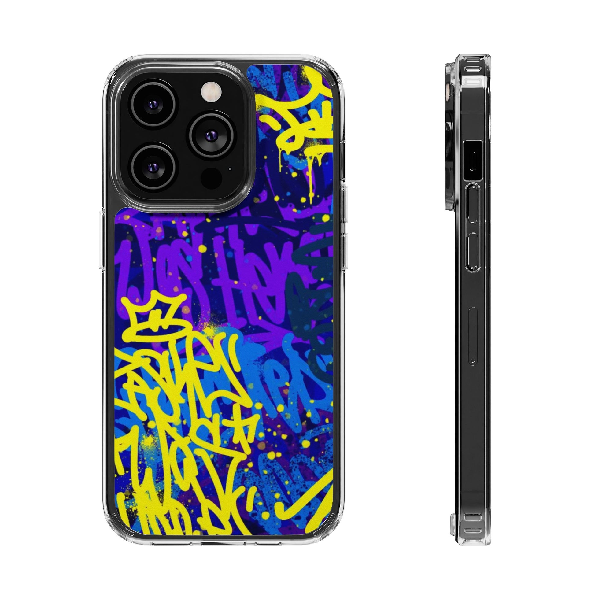 Phone Case, Graffiti Hip Hop Design for Select Iphones and Samsung, Clear Cover,