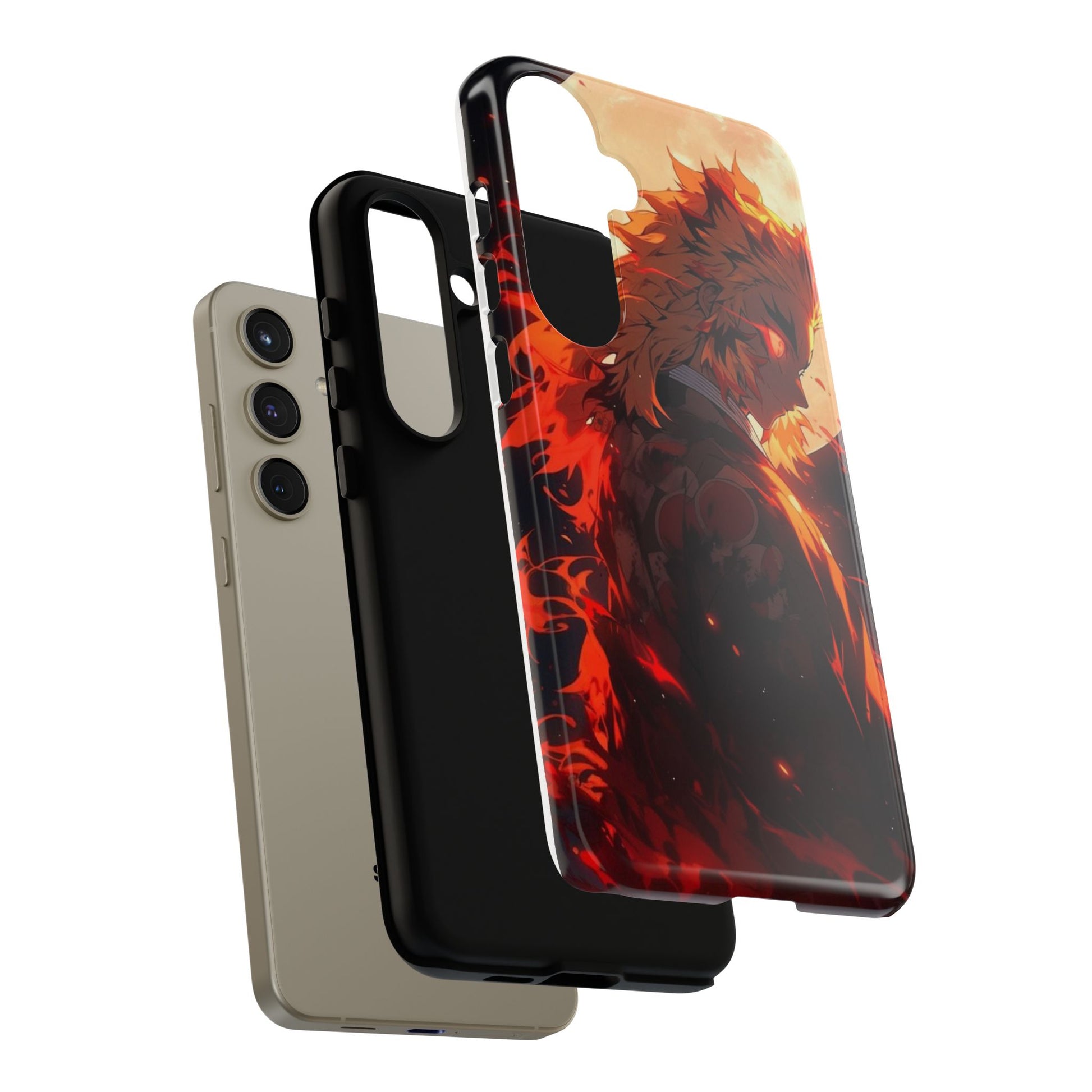 Demon Sl;ayer Rengoku Anime Phone Case, Tough Cases for iPhones, Samsung, and Pixel