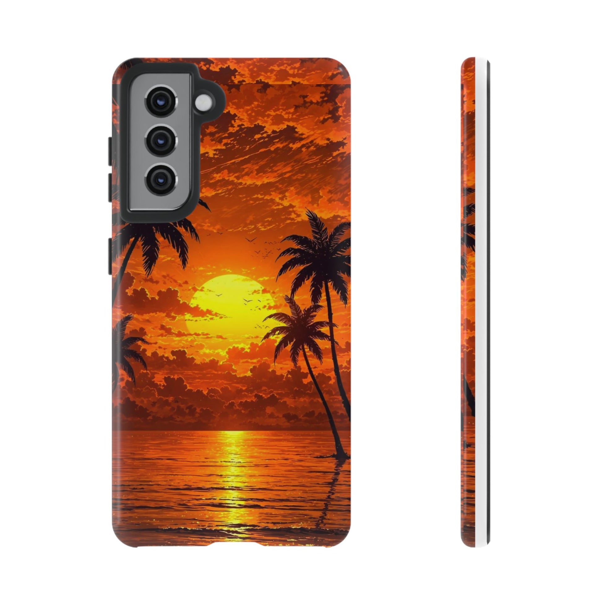 Beautiful Beach Sunset Tough Cases for iPhones, Samsung, and Pixel