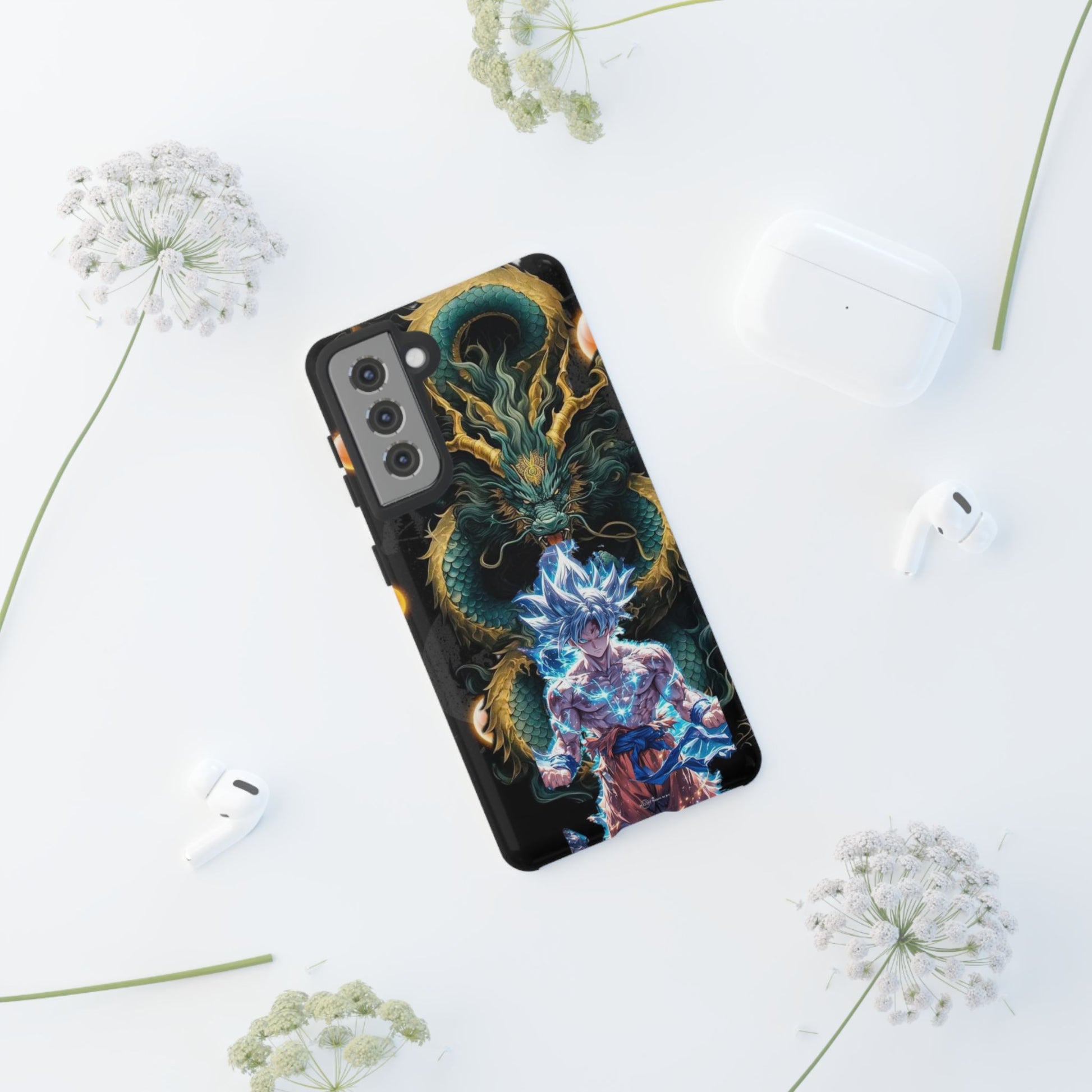 Anime Goku x Shenron Dragonball Z Tough Cases for iPhones, Samsung, and Pixel