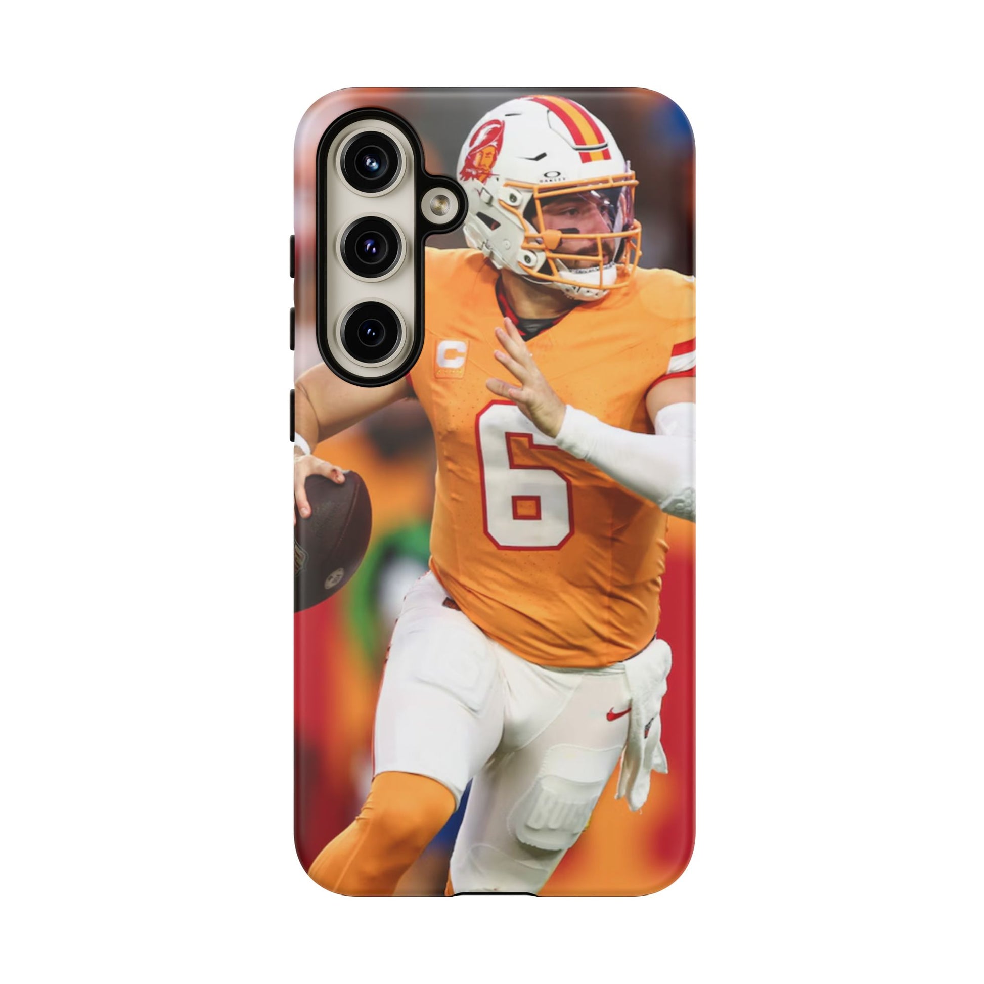 Tampa Bay Buccaneers Baker Mayfield Football Tough Cases for iPhones, Samsung, and Pixel