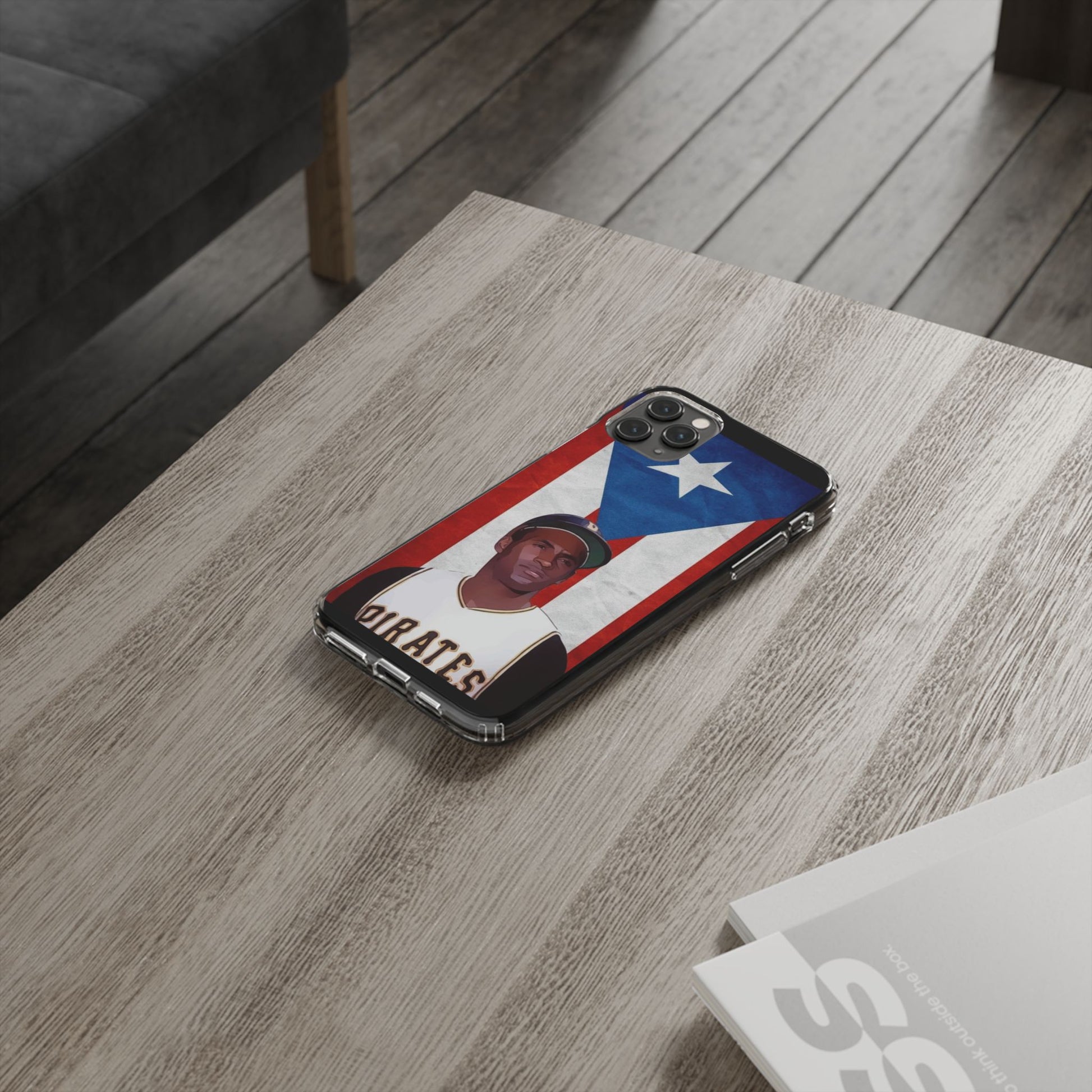 Puerto Rican Baseball Legend Clemente inspired Protective Iphone, Samsung case