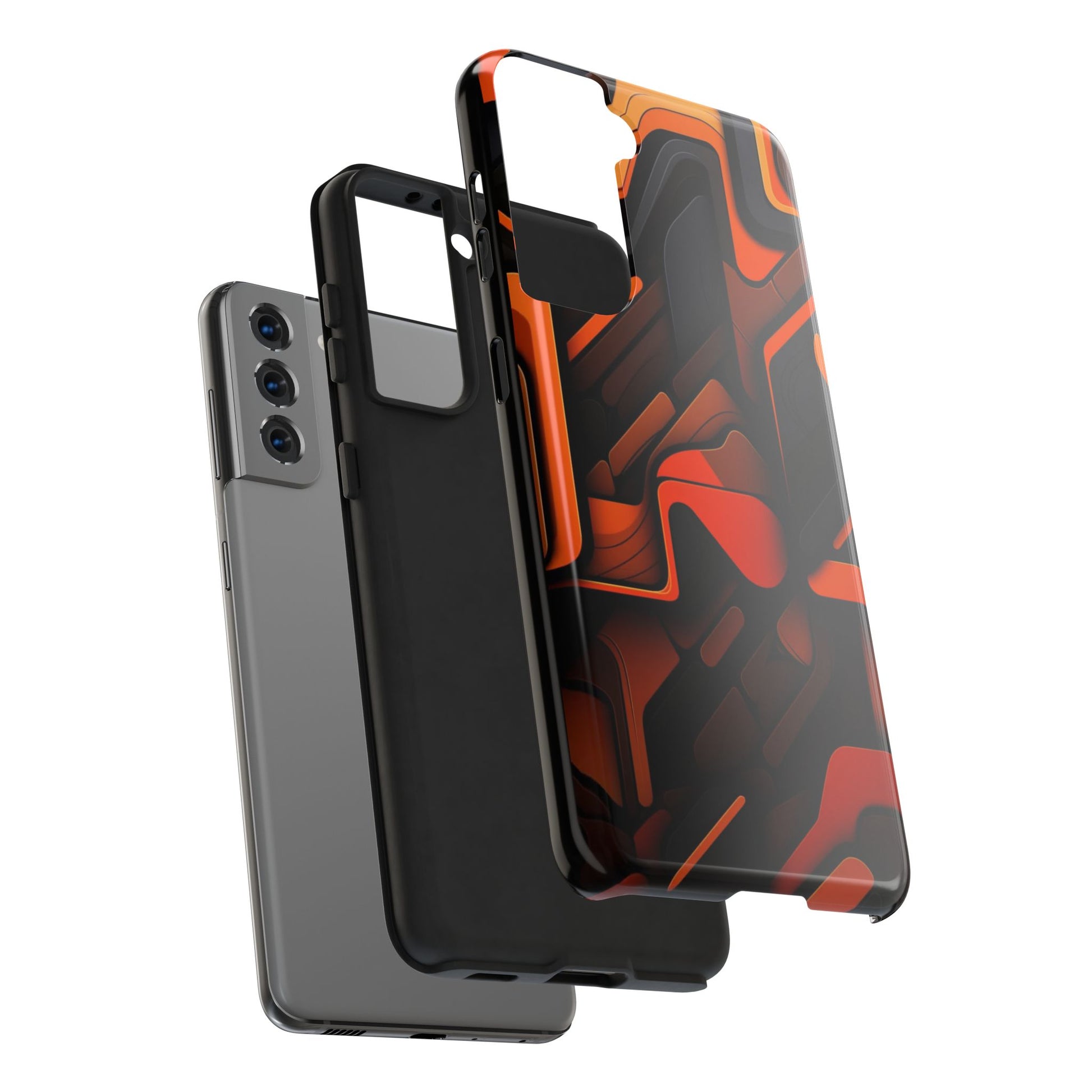 Orange Abstract Art Design Phone Case for Select iPhones & Samsung Galaxy Phones