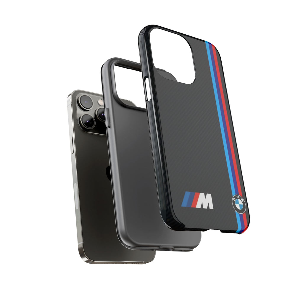 BMW M Stripes Carbon Fiber Design Tough Cases for iPhones, Samsung, and Pixel