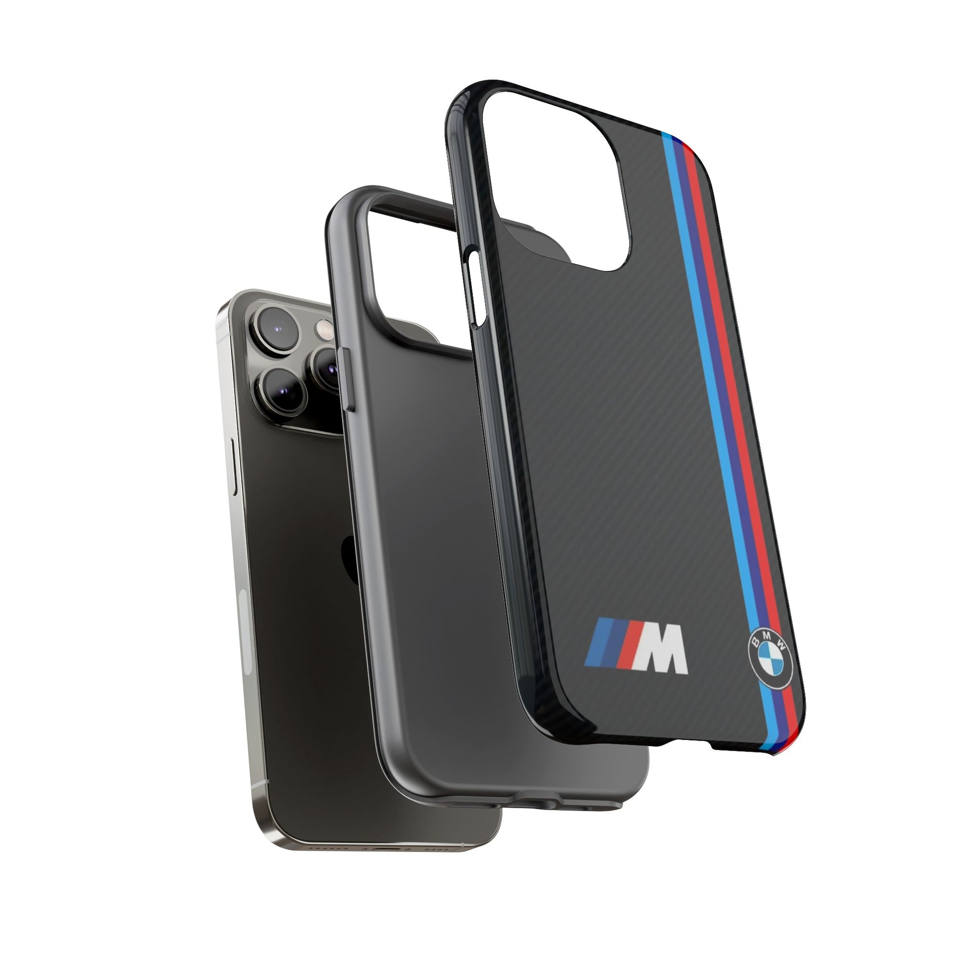 BMW M Stripes Carbon Fiber Design Tough Cases for iPhones, Samsung, and Pixel