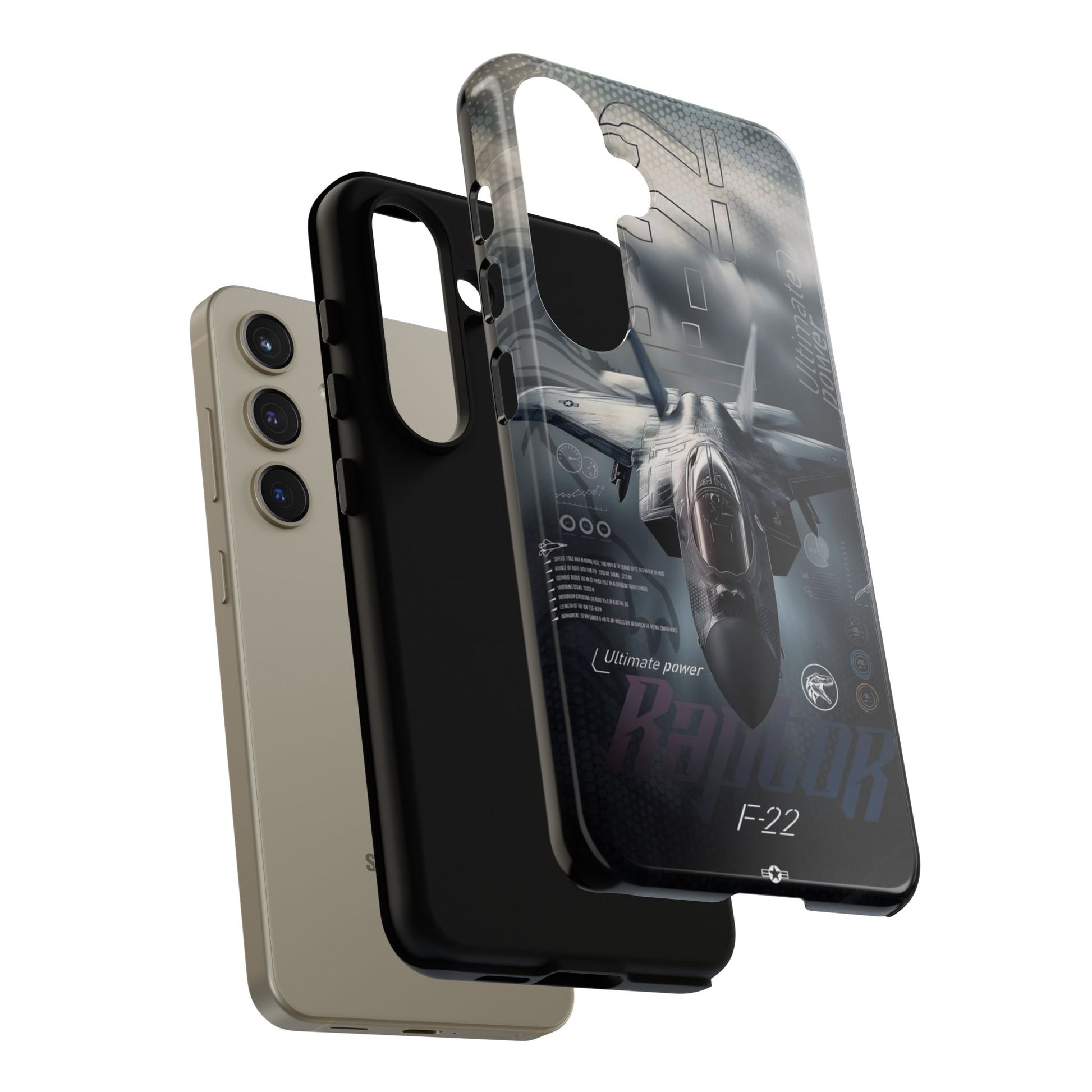 F-22 Raptor Fighter Jet Tough Cases for iPhones, Samsung, and Pixel
