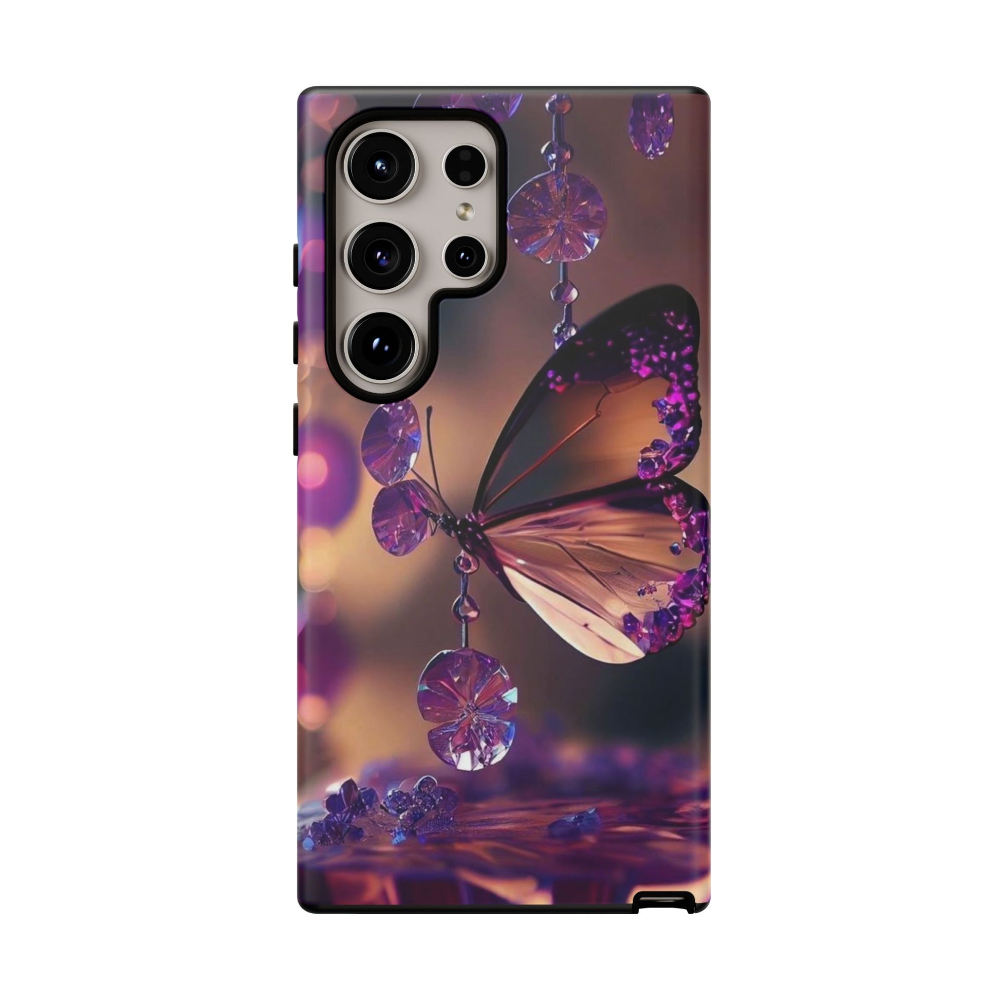Purple Butterfly Tough Cases for iPhones, Samsung, and Pixel