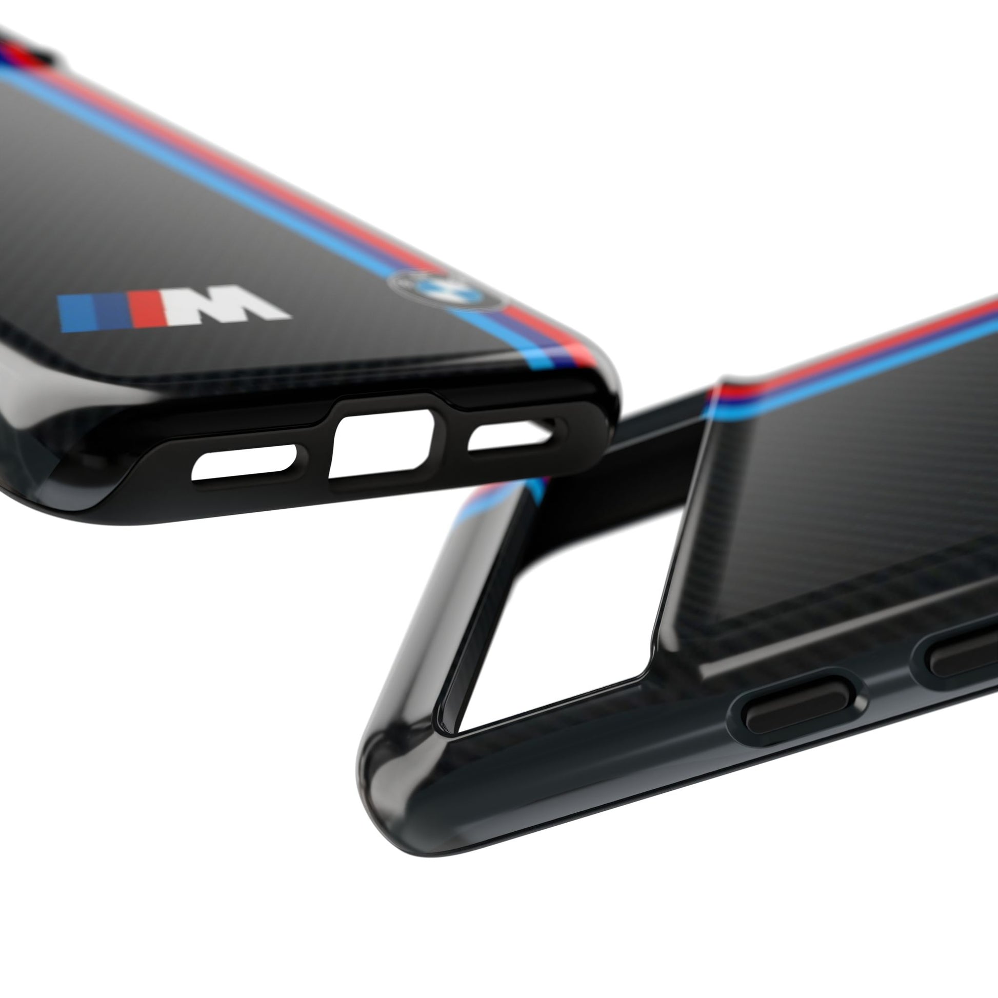 BMW M Stripes Carbon Fiber Design Tough Cases for iPhones, Samsung, and Pixel