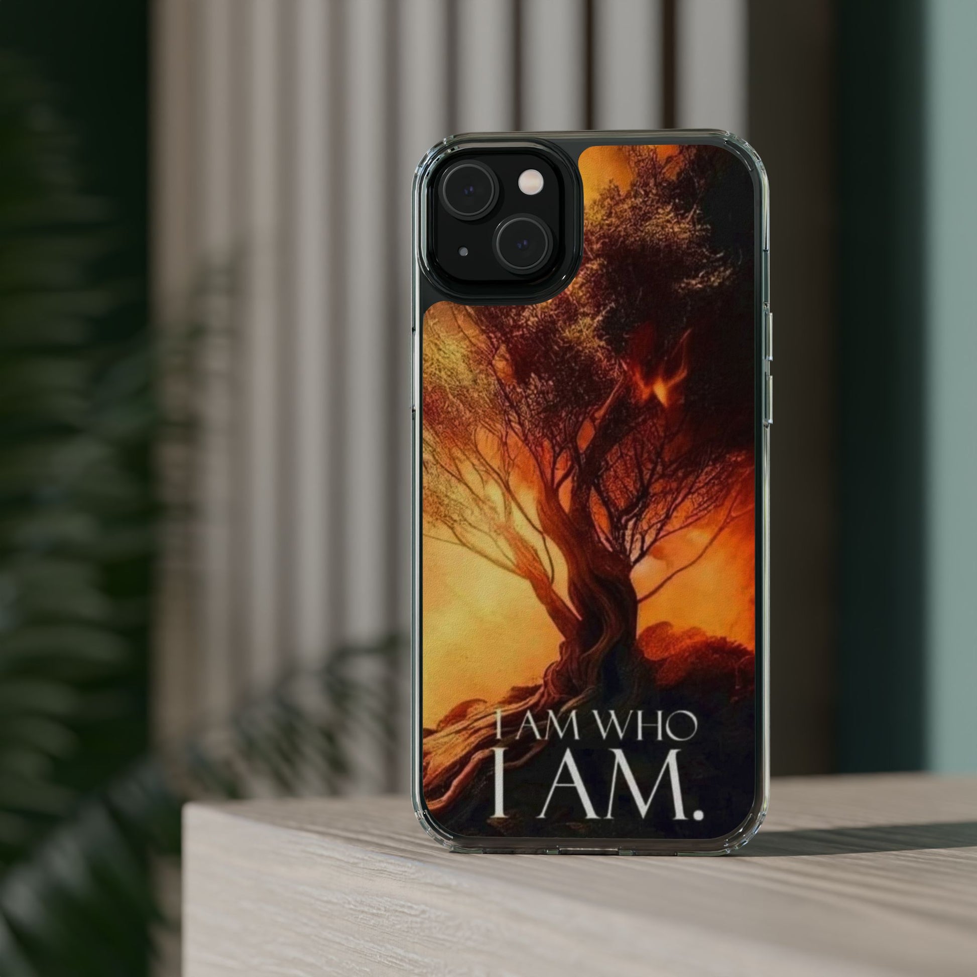 Phone Case, I Am Who I Am Bible Verse Clear Case for Iphone Samsung, Religious