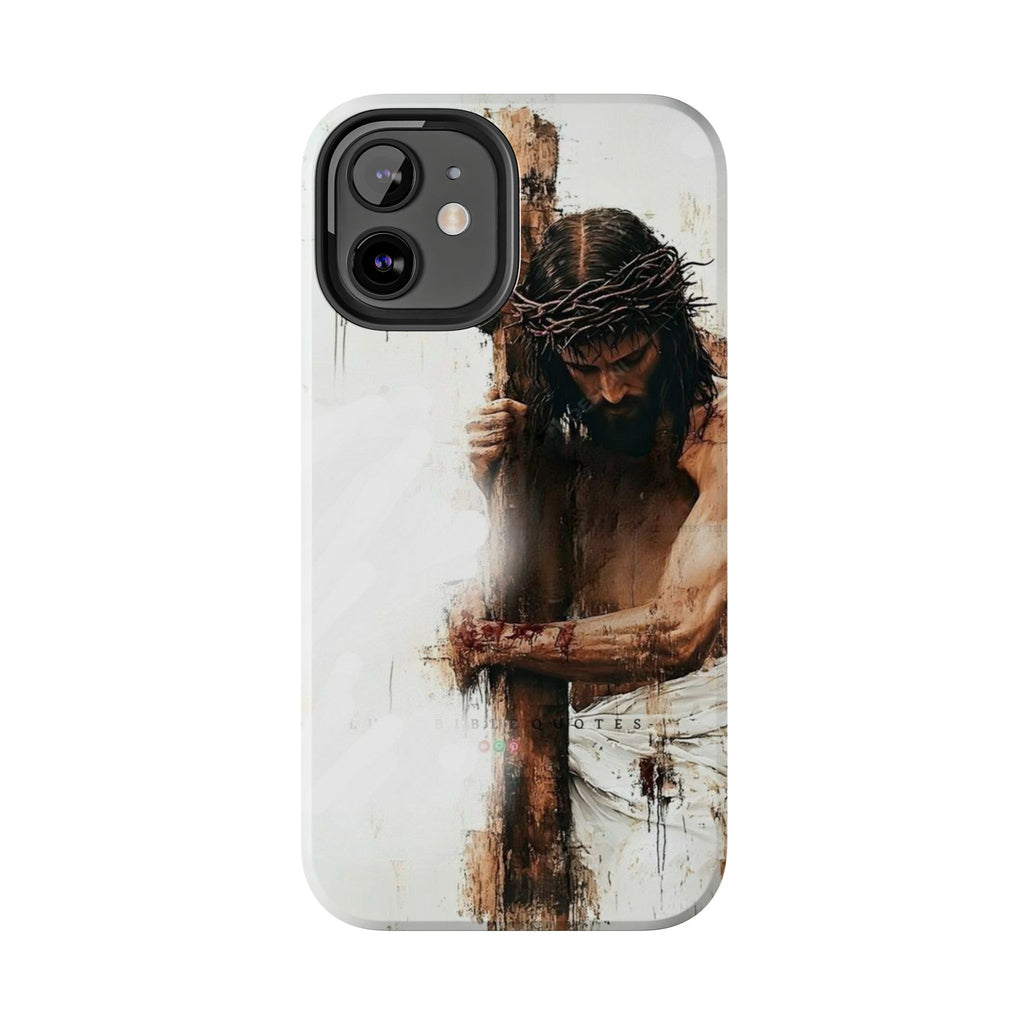 Christian Art Jesus Carrying Cross Phone Case for iPhone & Samsung Galaxy Phones