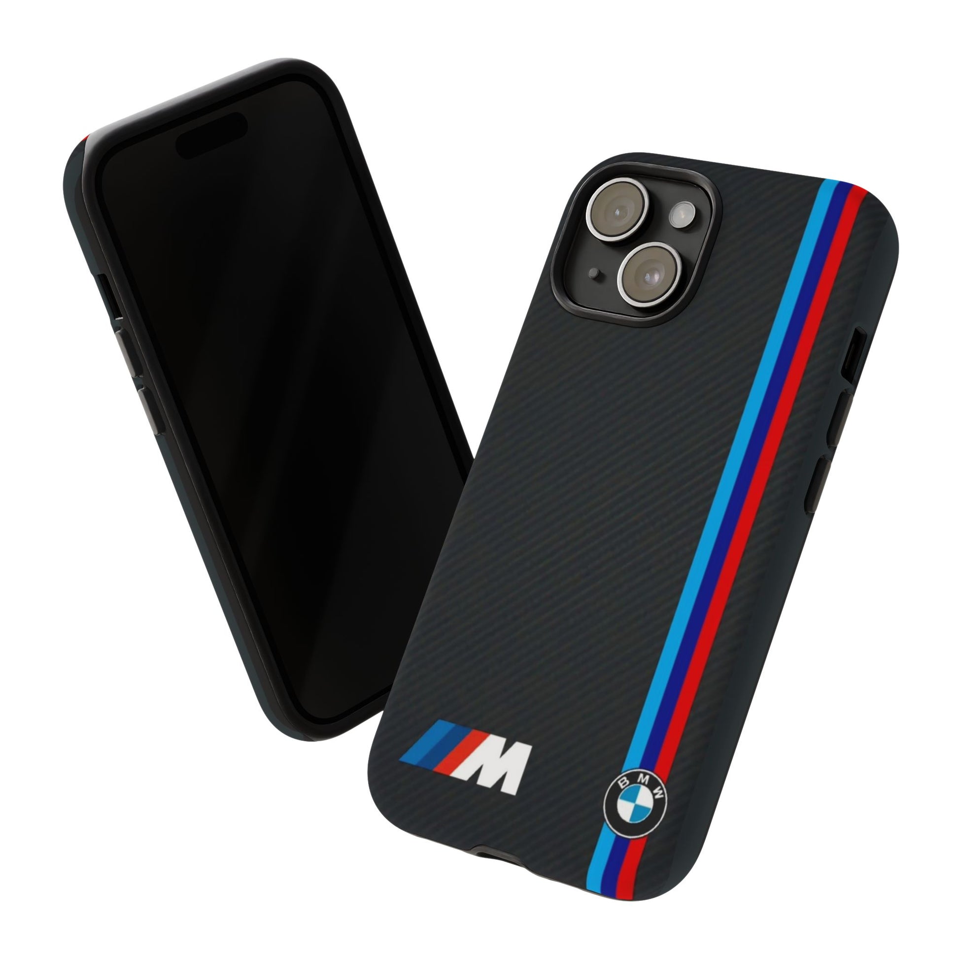 BMW M Stripes Carbon Fiber Design Tough Cases for iPhones, Samsung, and Pixel