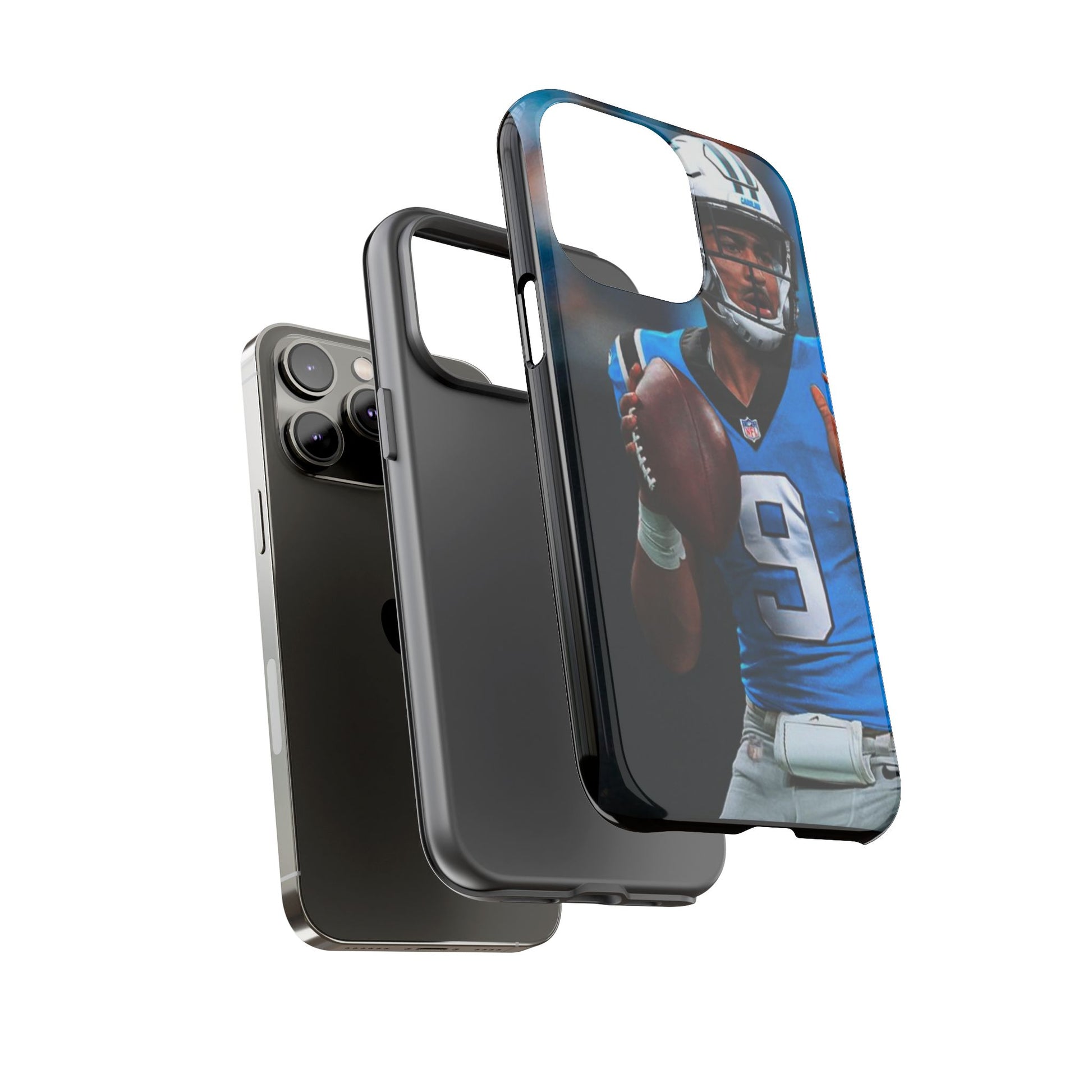 Carolina Panthers Bryce Young Football Tough Cases for iPhones, Samsung, and Pixel