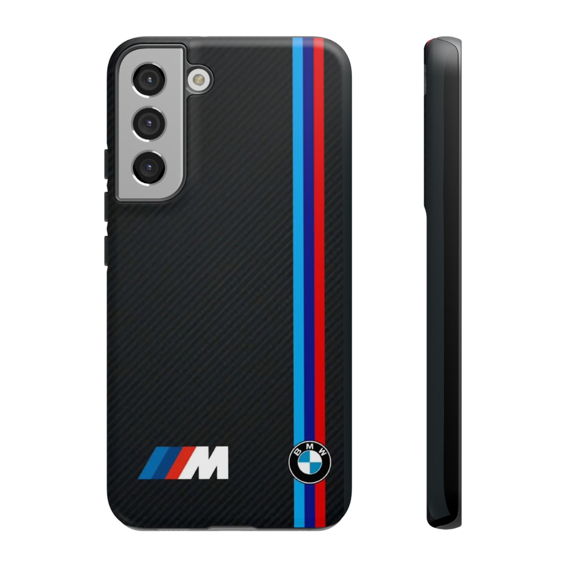 BMW M Stripes Carbon Fiber Design Tough Cases for iPhones, Samsung, and Pixel