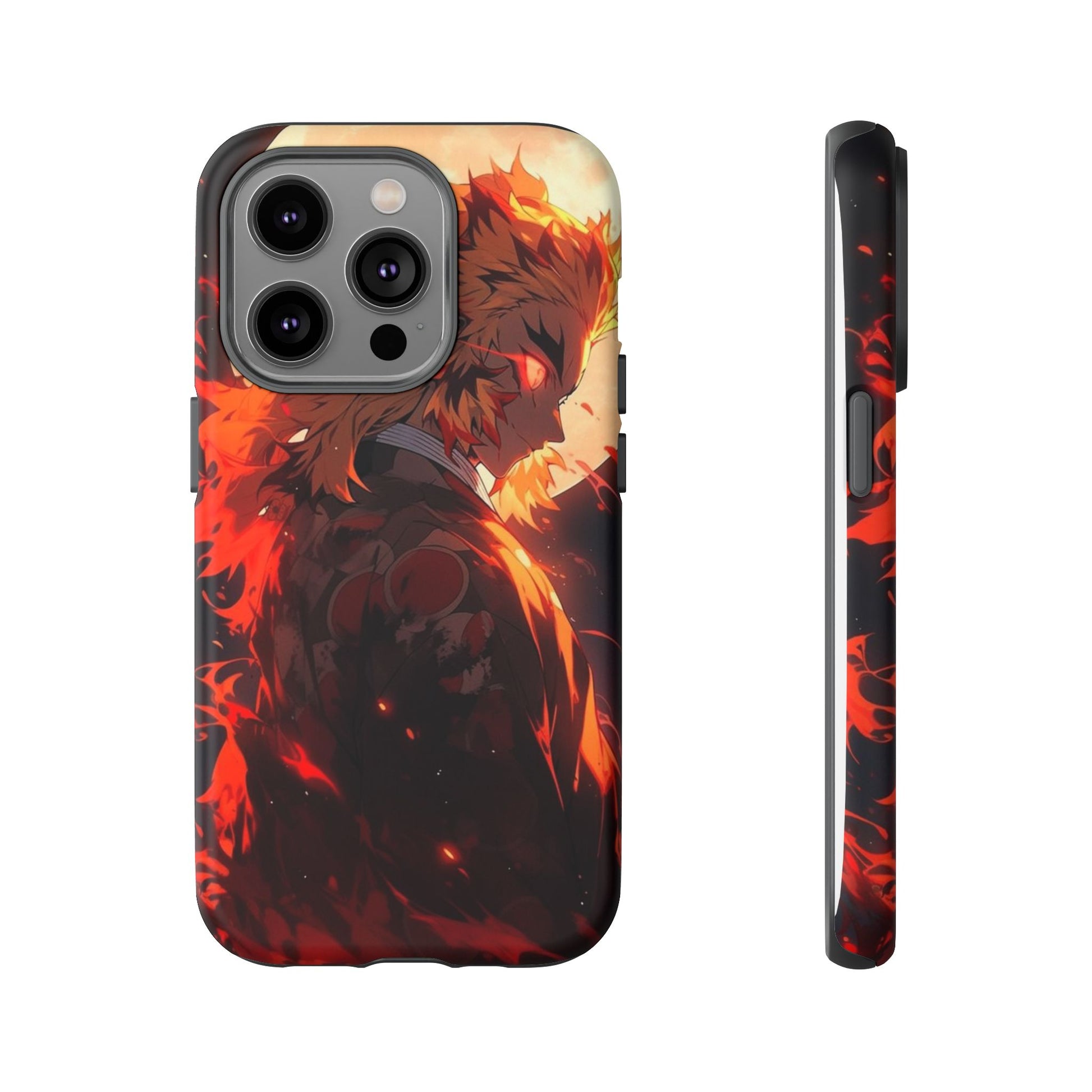 Demon Sl;ayer Rengoku Anime Phone Case, Tough Cases for iPhones, Samsung, and Pixel