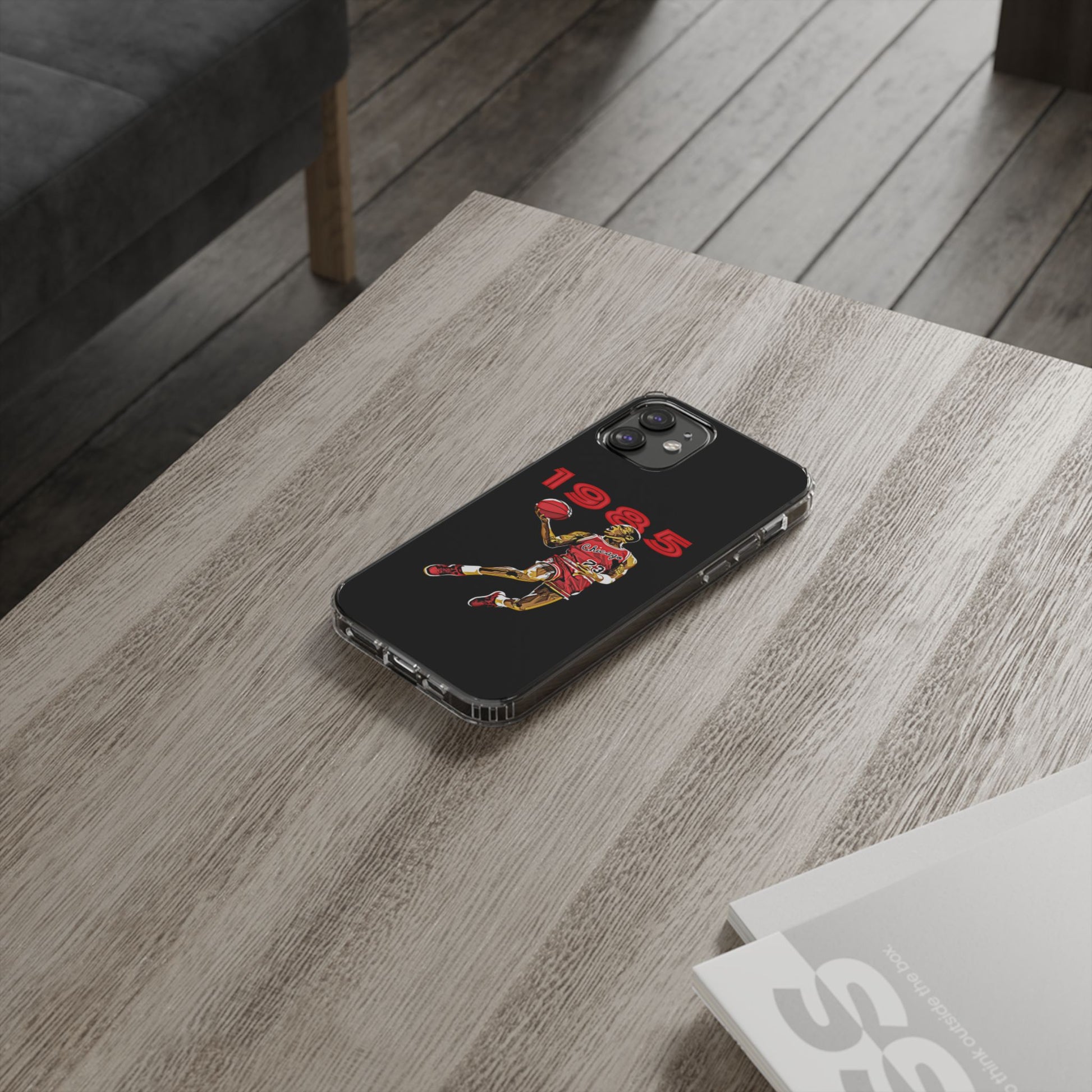 1985 Jordan Slam Dunk themed Basketball Inspired design Clear Phone Cases