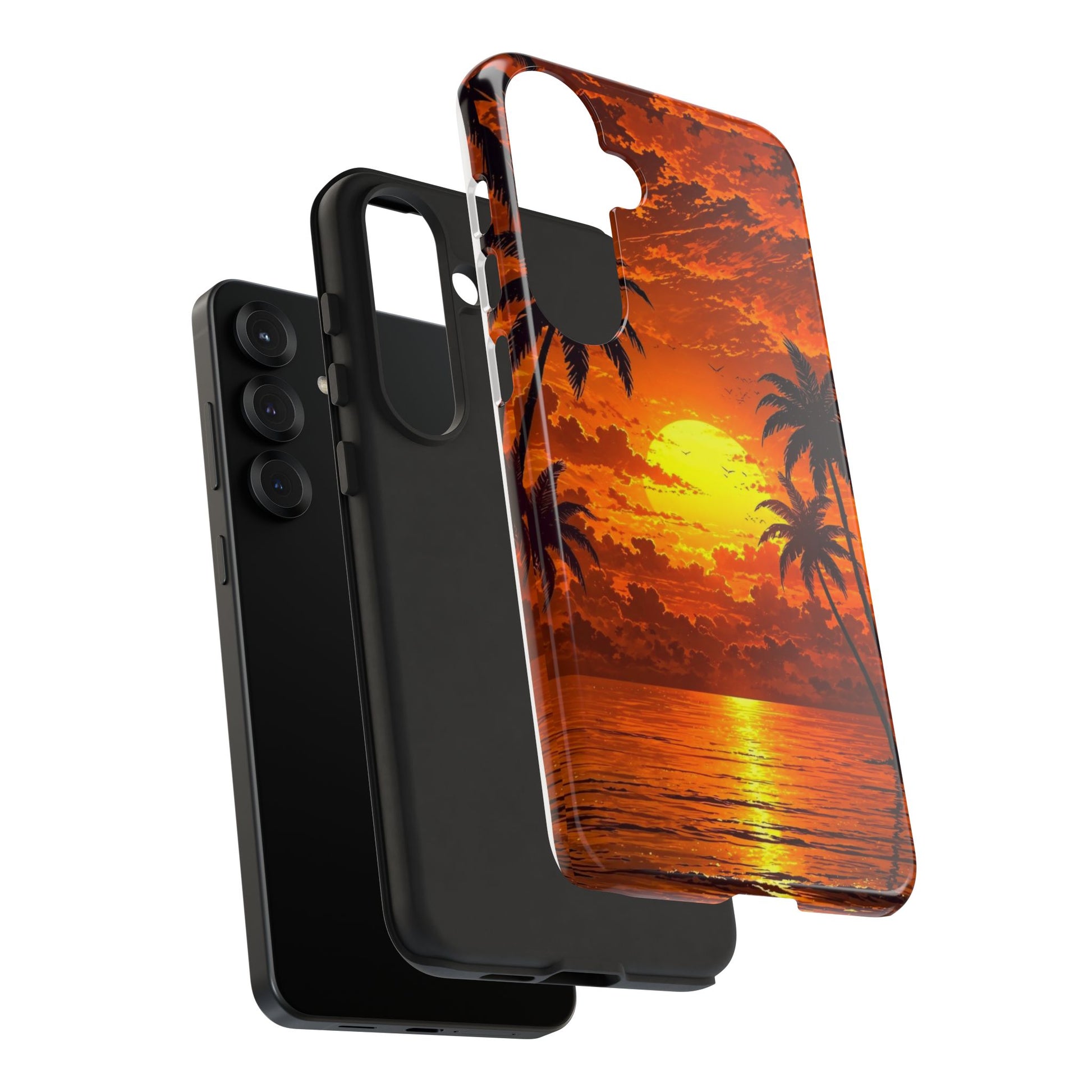 Beautiful Beach Sunset Tough Cases for iPhones, Samsung, and Pixel