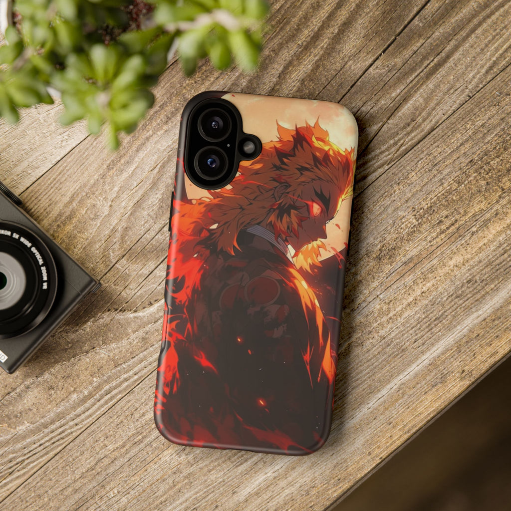 Demon Sl;ayer Rengoku Anime Phone Case, Tough Cases for iPhones, Samsung, and Pixel