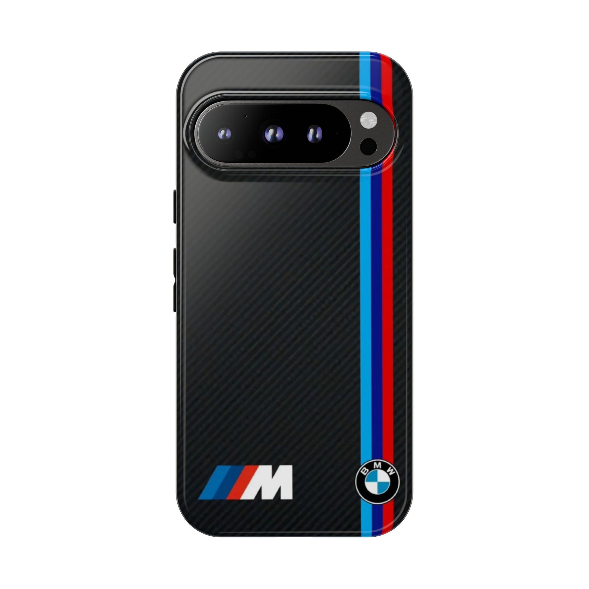 BMW M Stripes Carbon Fiber Design Tough Cases for iPhones, Samsung, and Pixel