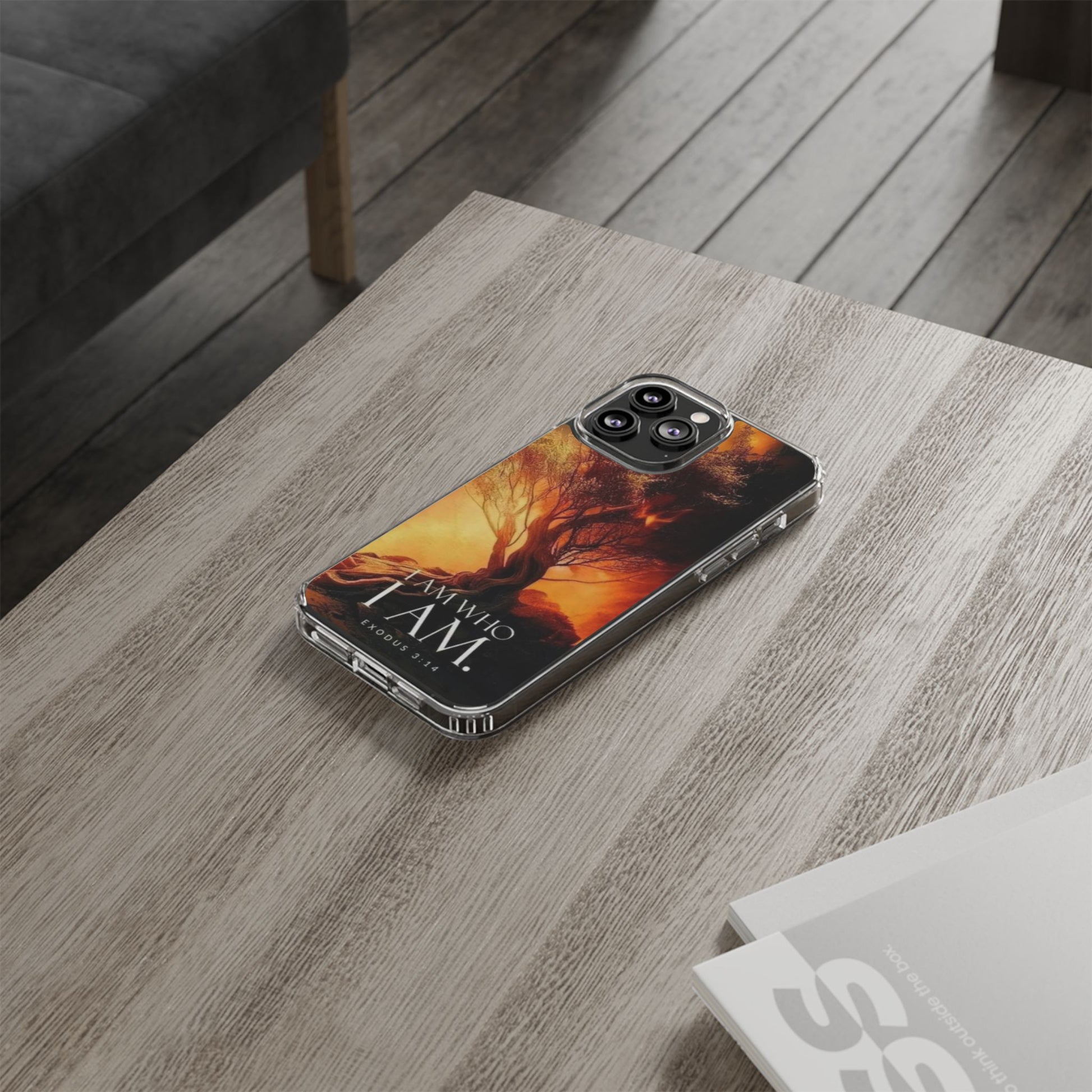 Phone Case, I Am Who I Am Bible Verse Clear Case for Iphone Samsung, Religious