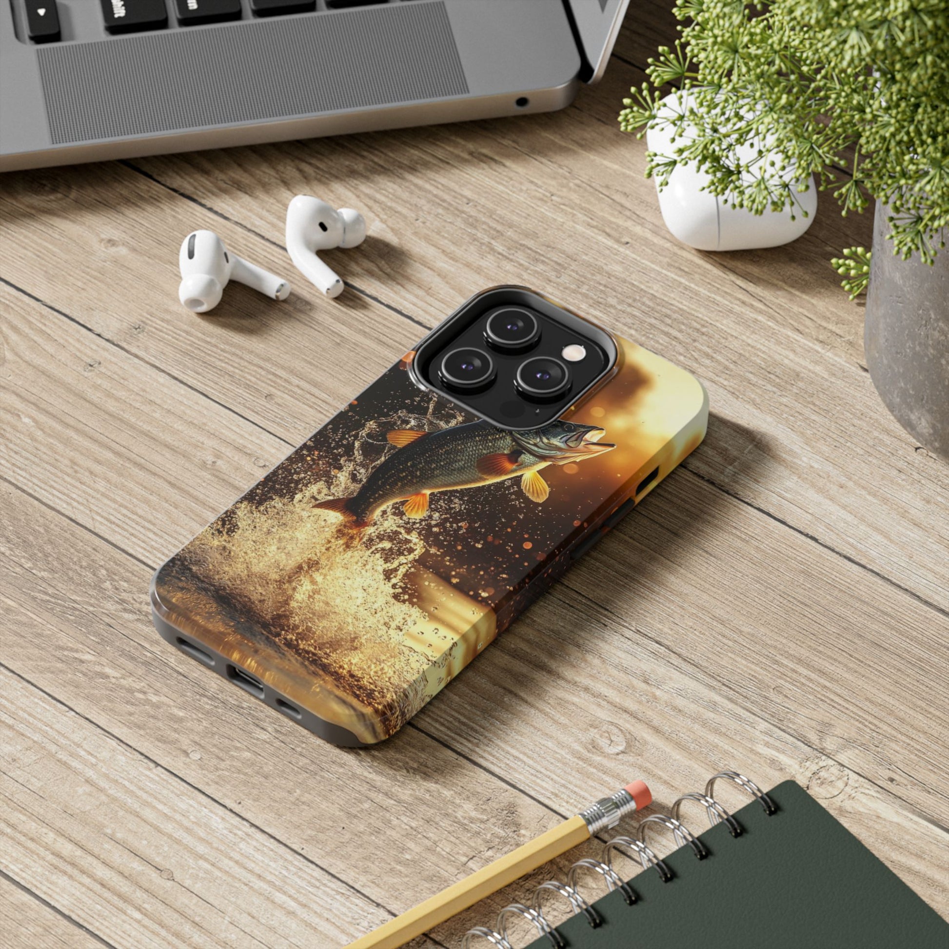 Jumping Bass Fish Theme Phone Cases for iPhones & Samsung Phones