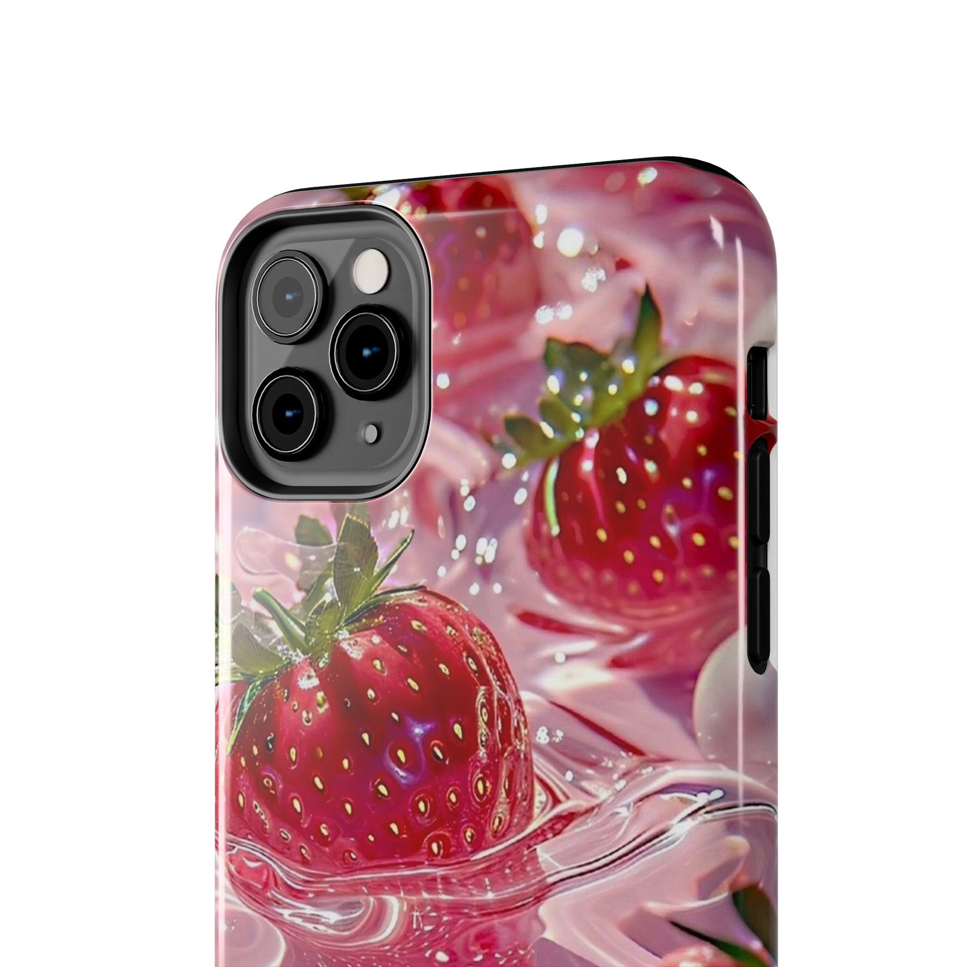 Floating Strawberries Themed Tough Phone Cases for Iphones & Samsung Phones