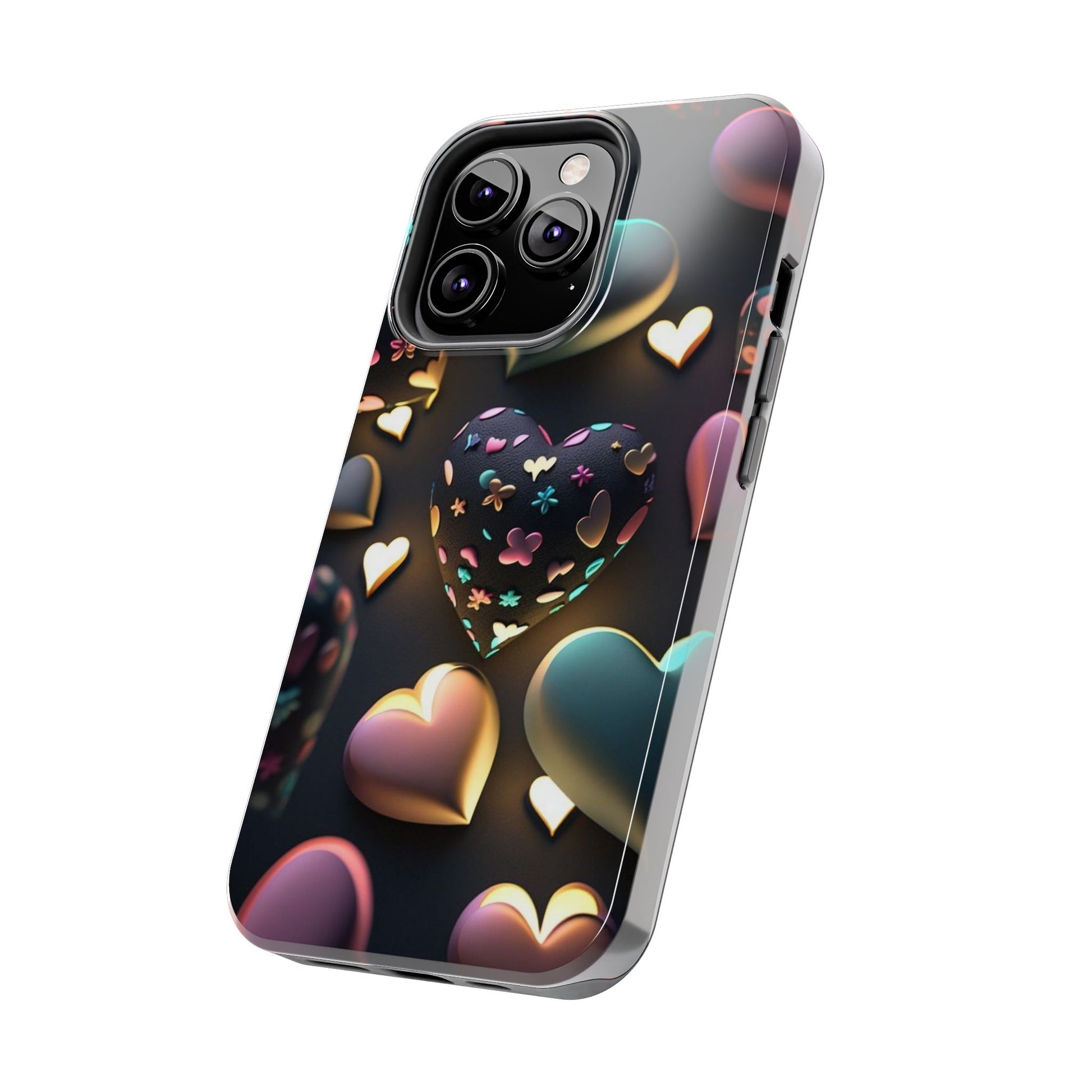 Floating Hearts Themed Tough Phone Cases for Iphones & Samsung Phones