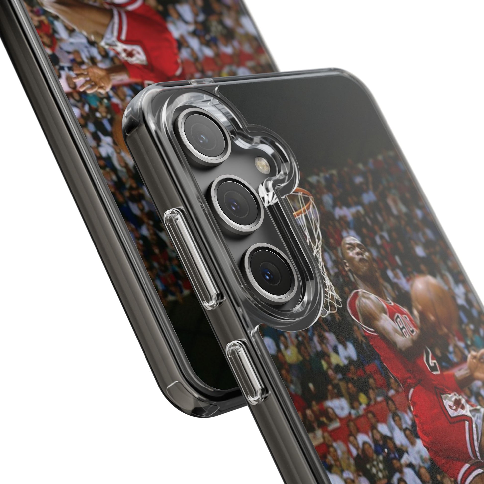 Vintage Jordan Dunk themed Basketball Inspired design Clear Phone Cases