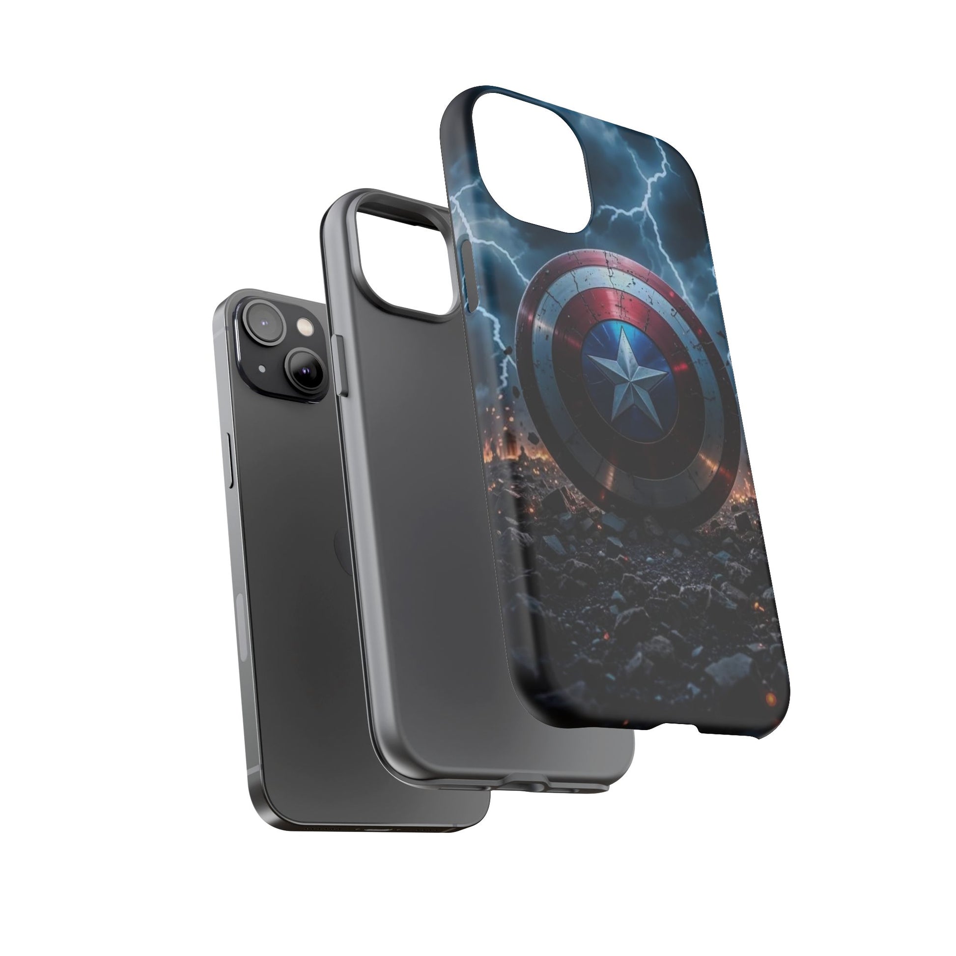 Captain America Shield Tough Cases for iPhones, Samsung, and Pixel