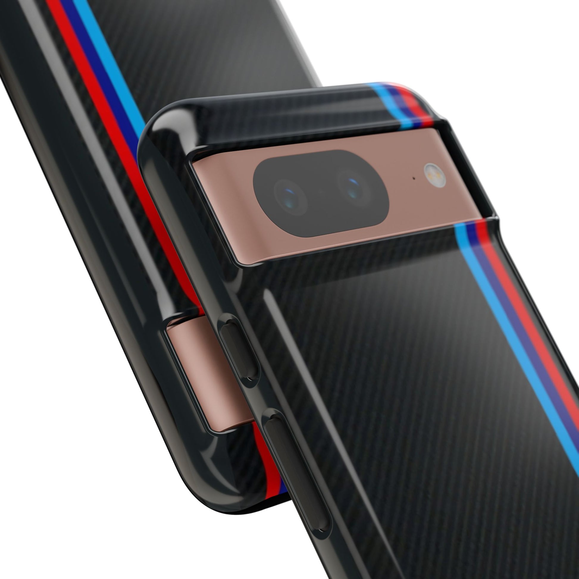 BMW M Stripes Carbon Fiber Design Tough Cases for iPhones, Samsung, and Pixel