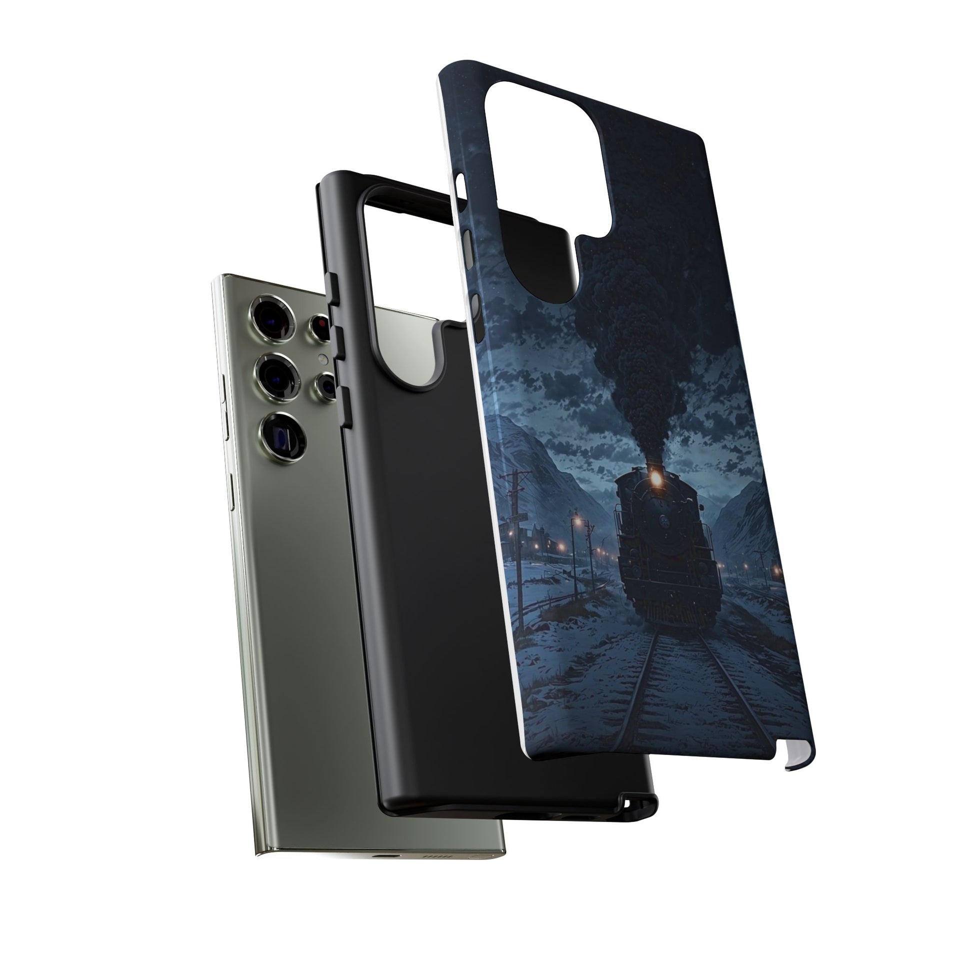 Steam Engine Train Themed Tough Cases for iPhones, Samsung, and Pixel